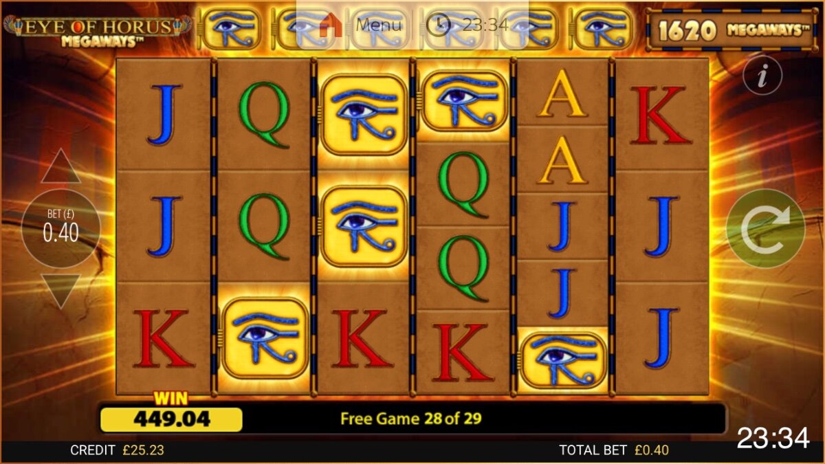 eye of horus big win