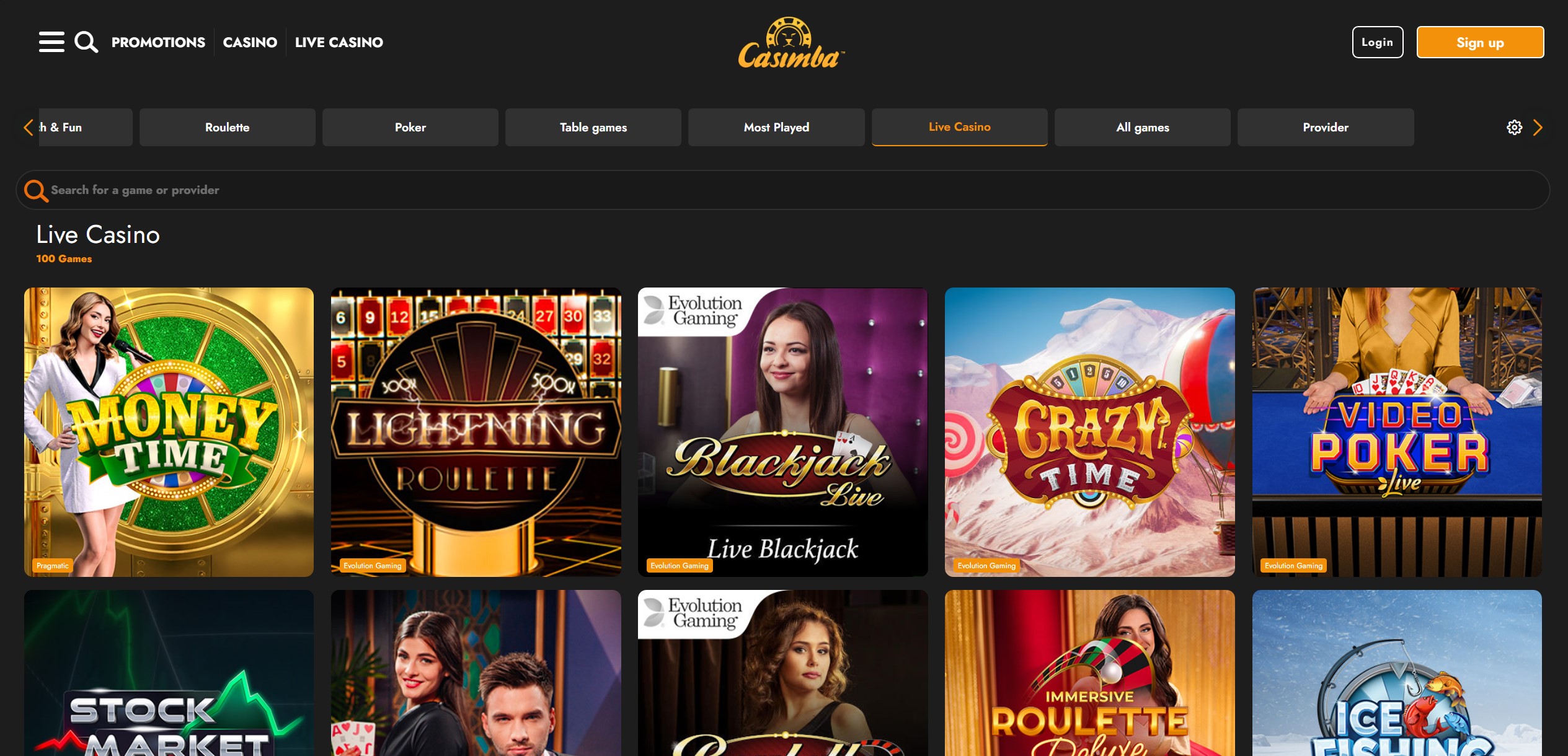 Casimba Live Casino
