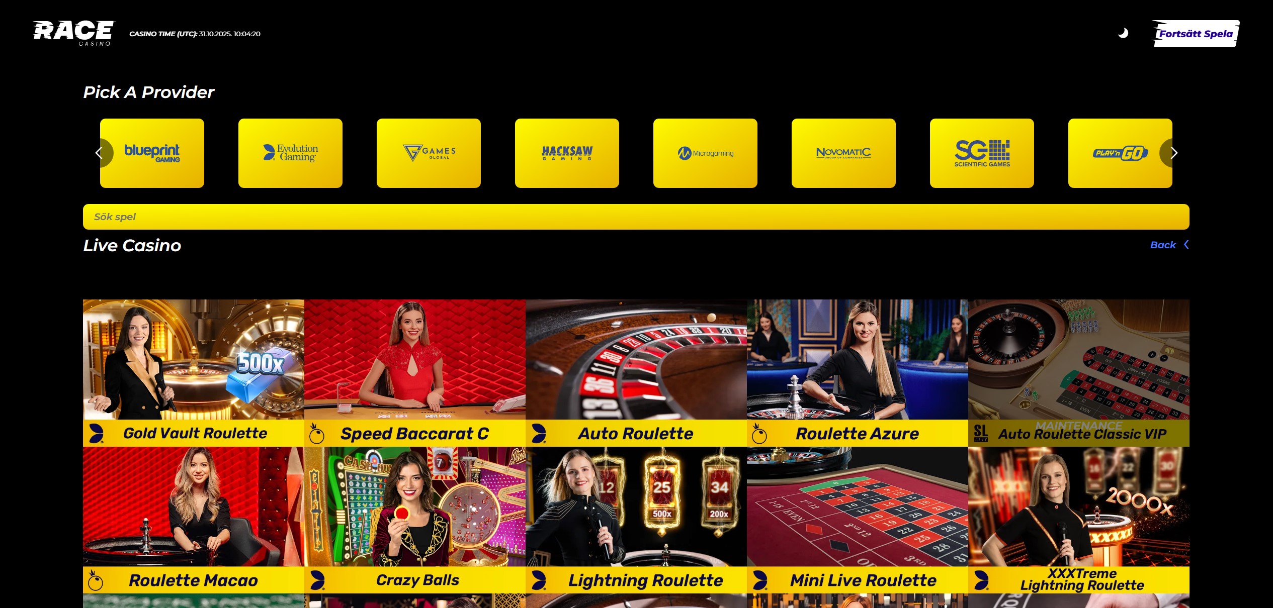 Race Casino Live Casino