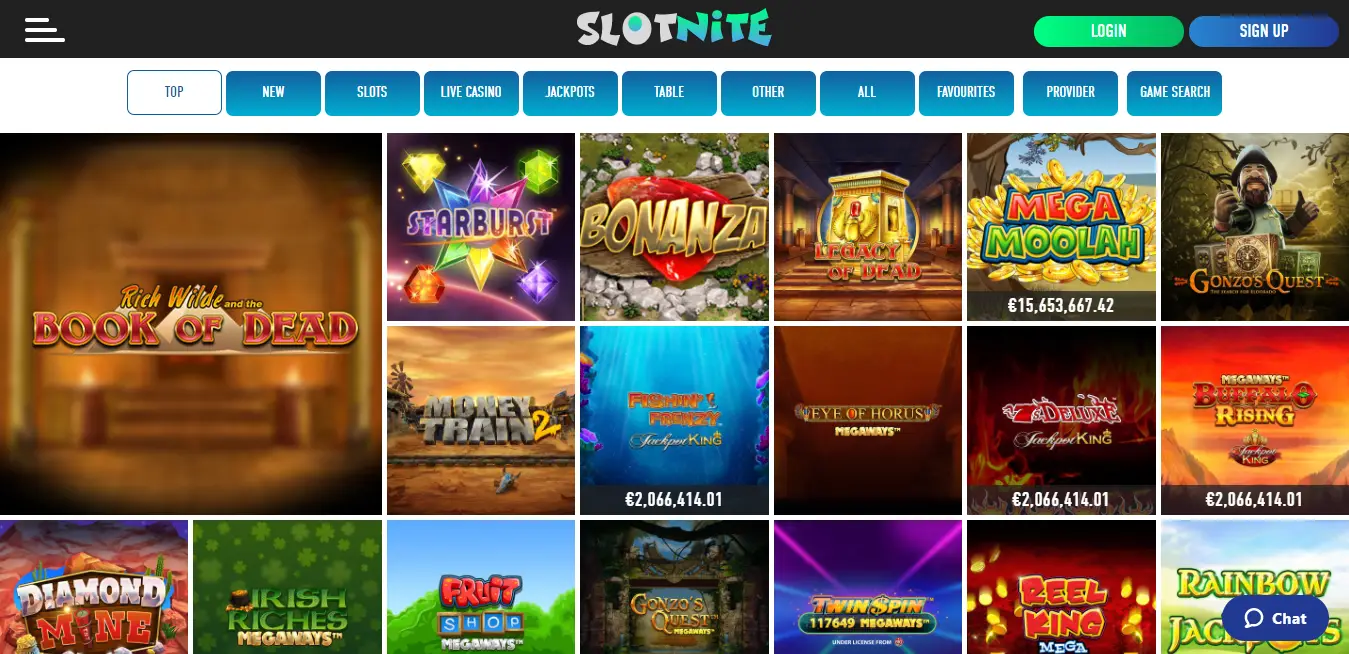 Slotnite Game Selection