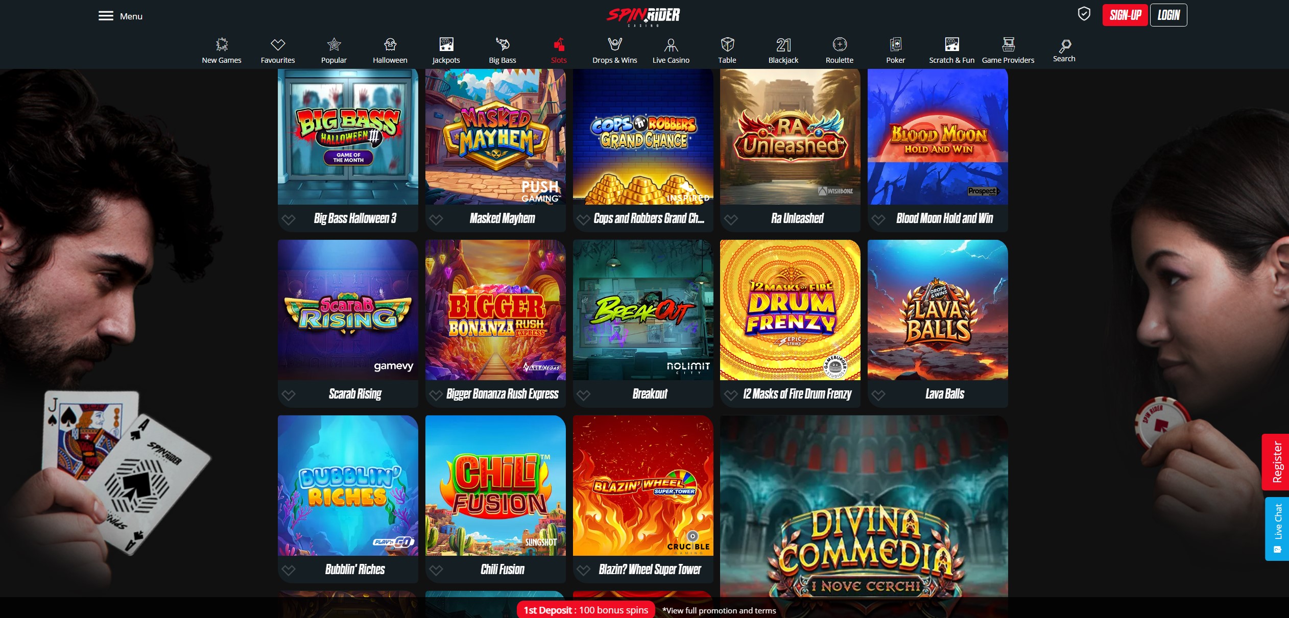 Spin Rider Game Selection