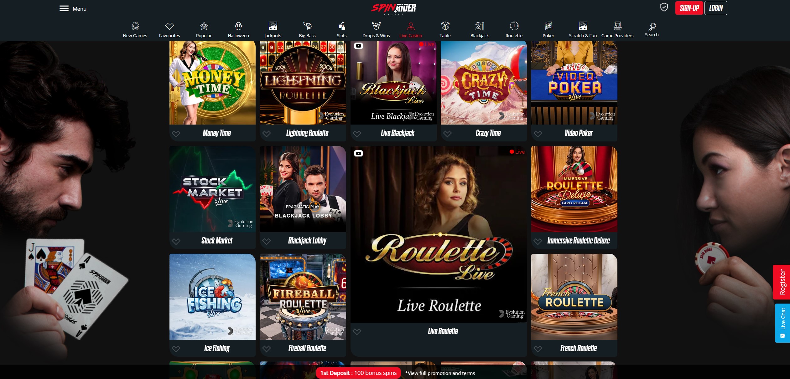 Spin Rider Live Casino