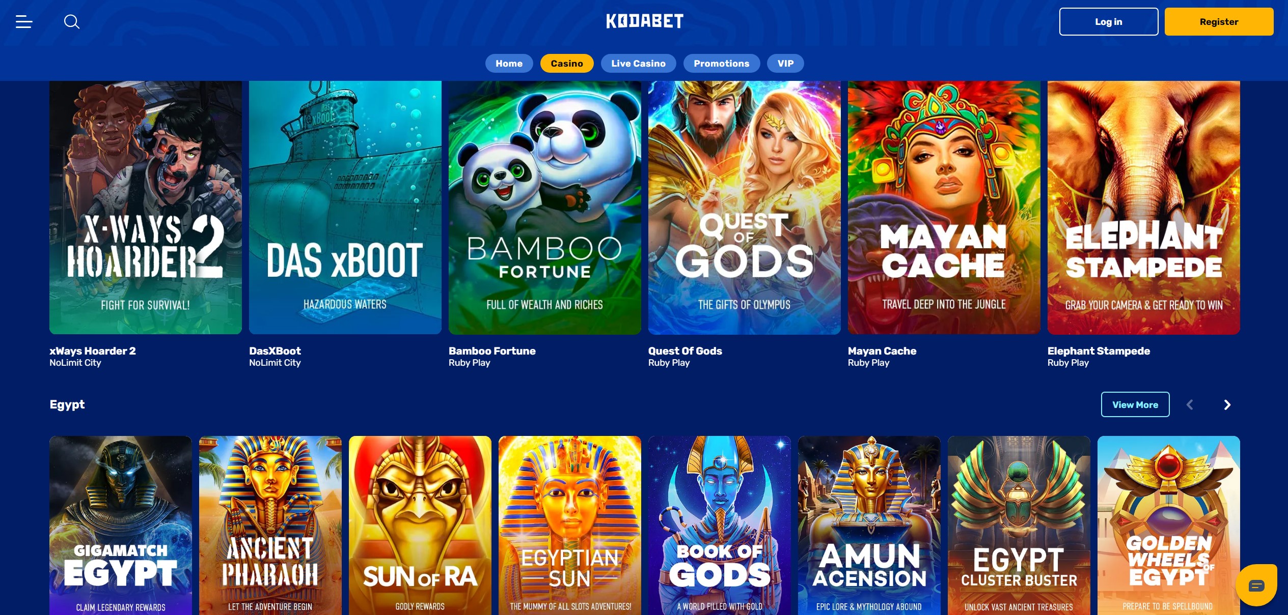 KodaBet Game Selection