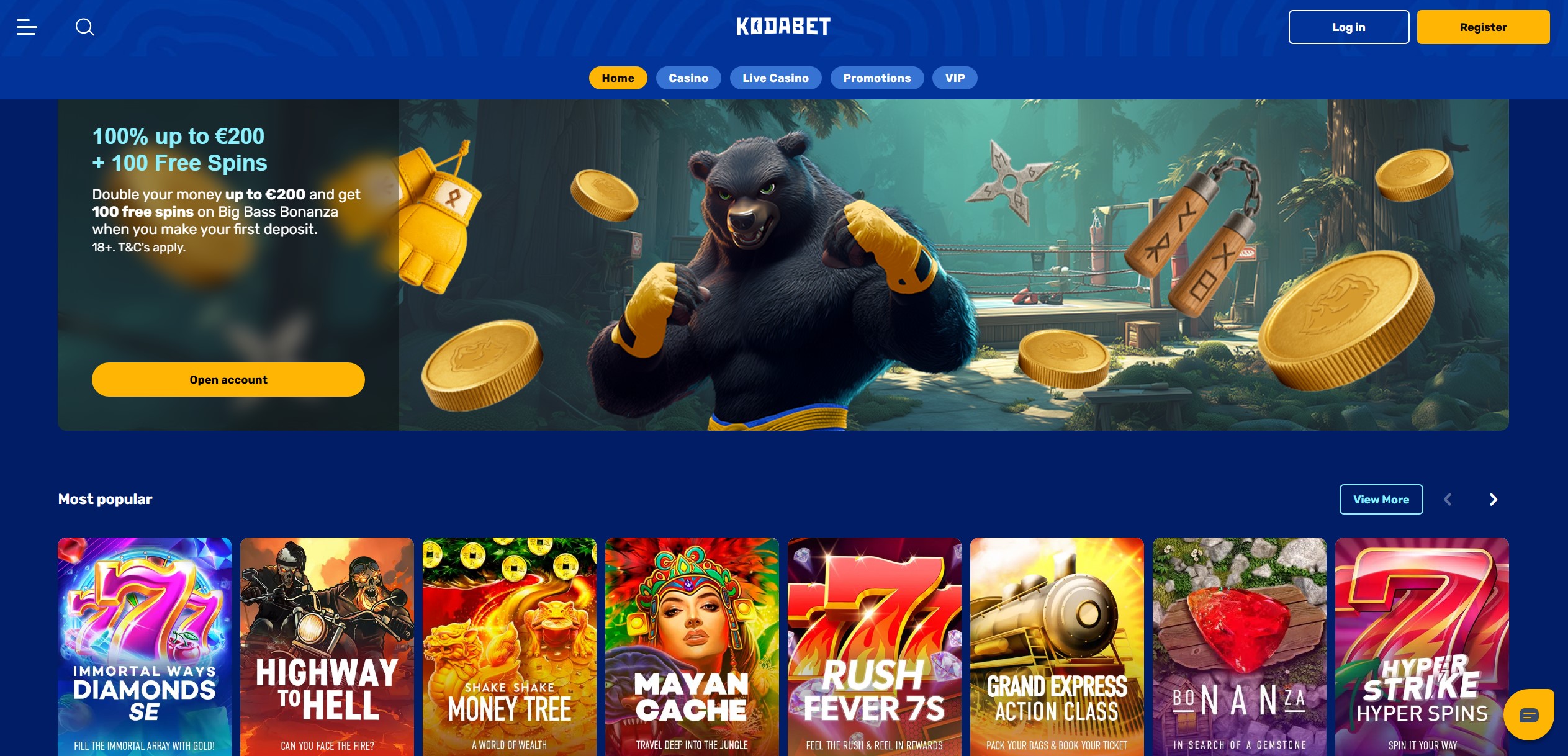 KodaBet Homepage