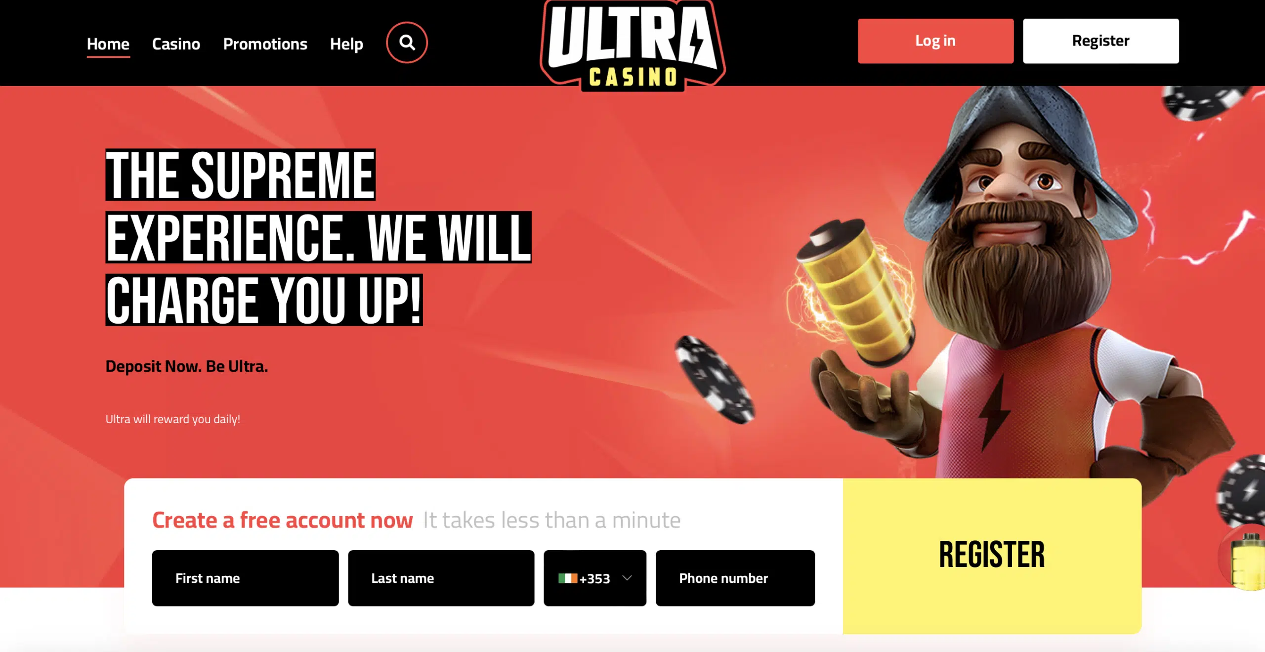 Ultra Casino Homepage