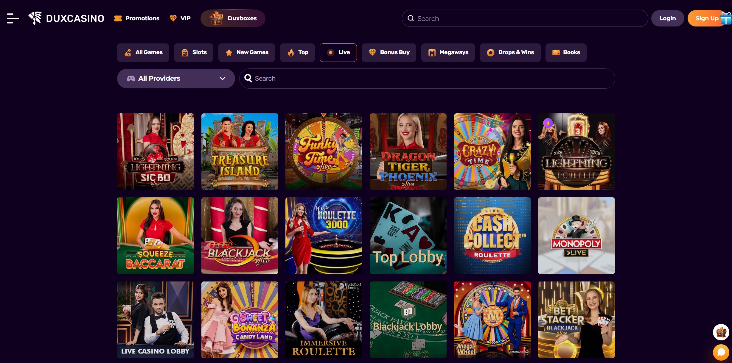 DuxCasino Live Casino