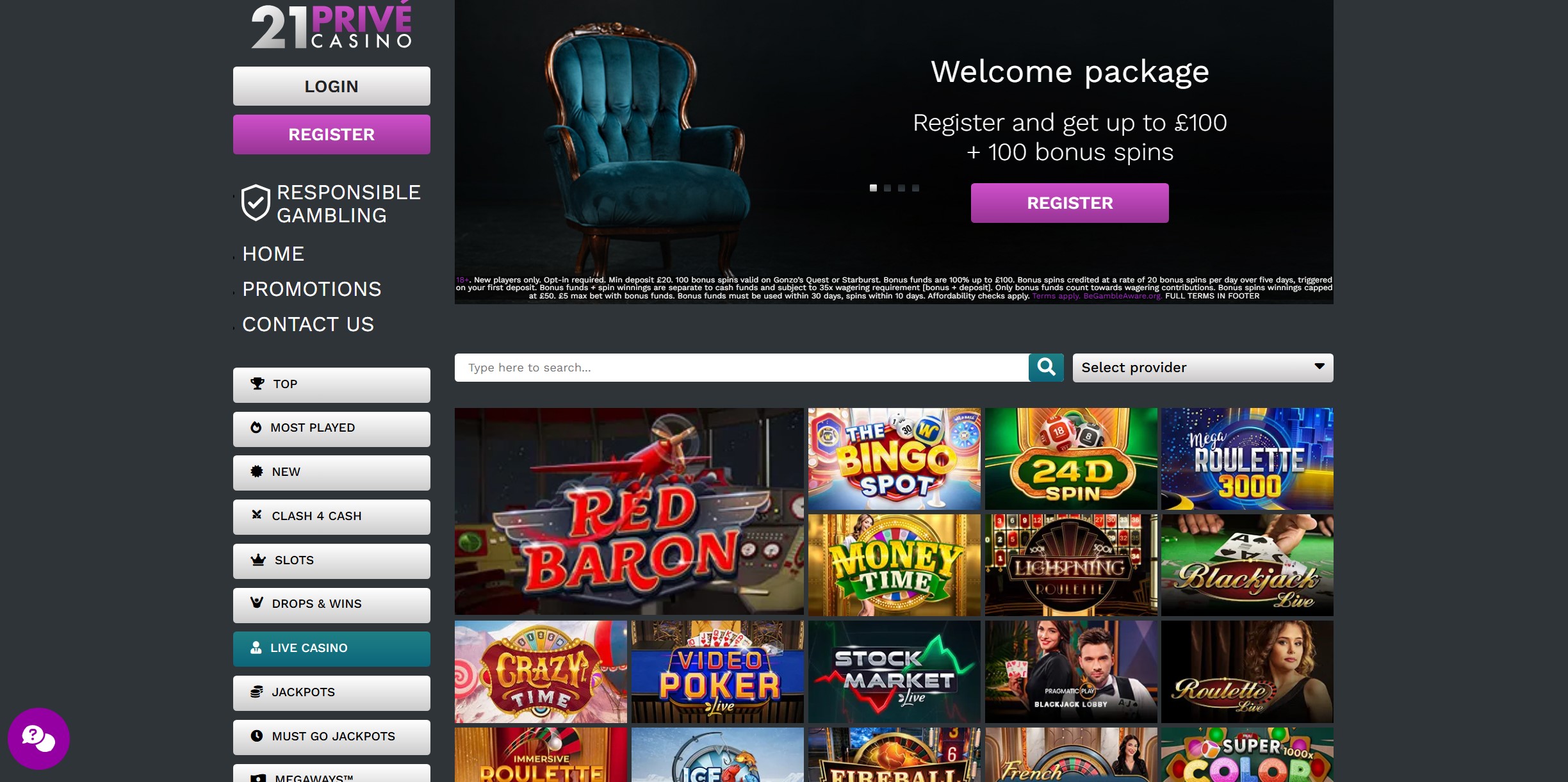 21Prive Casino Live Casino