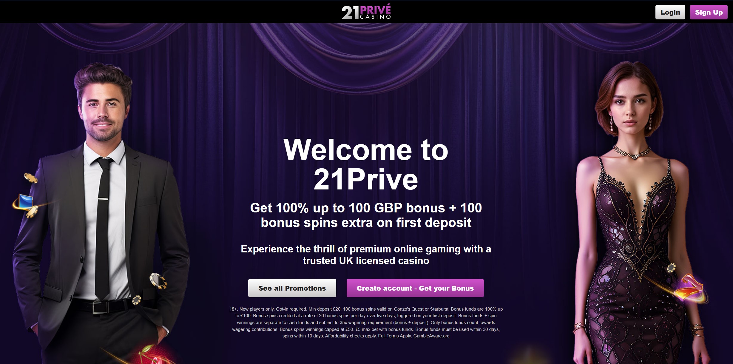 21Prive Casino Welcome Bonus