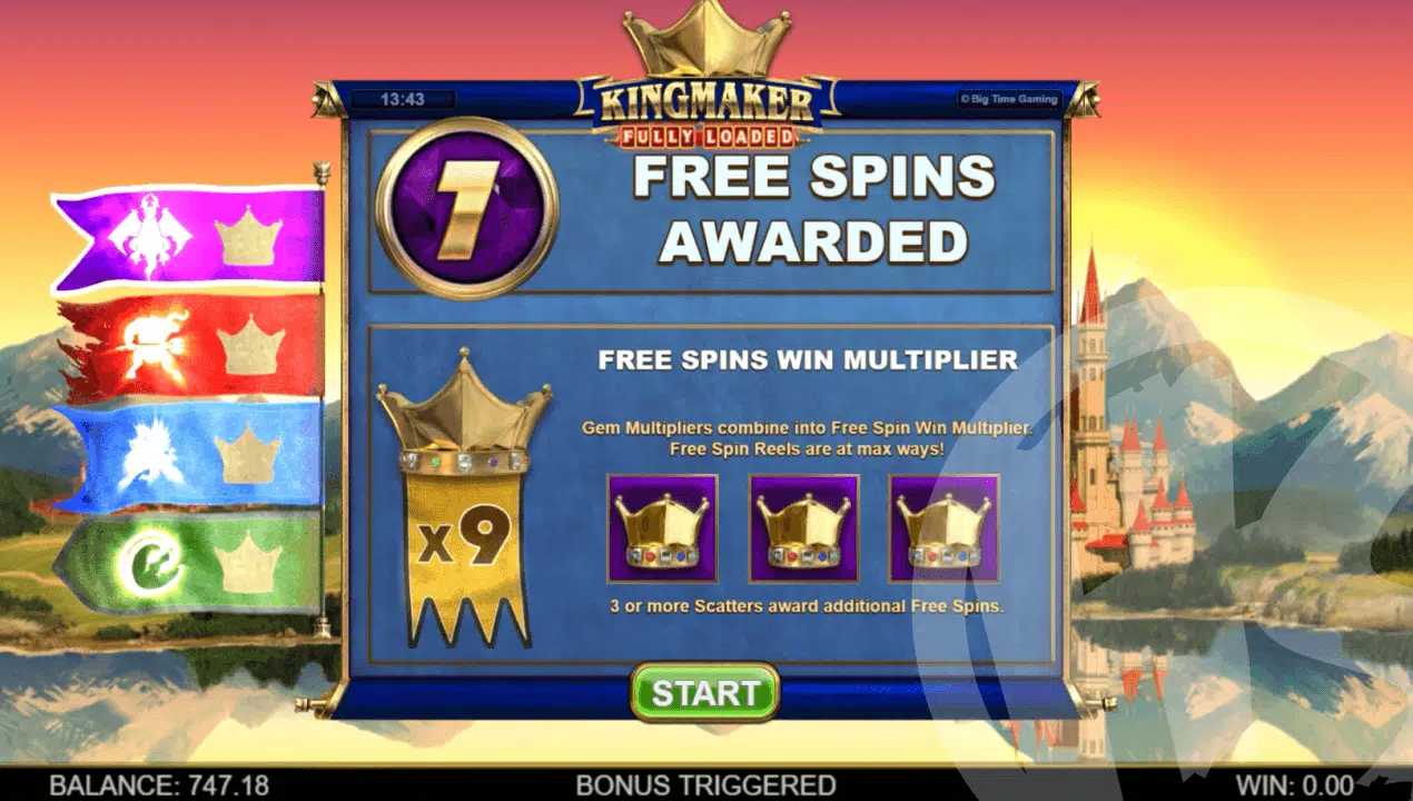 Kingmaker Fully Loaded Free Spins