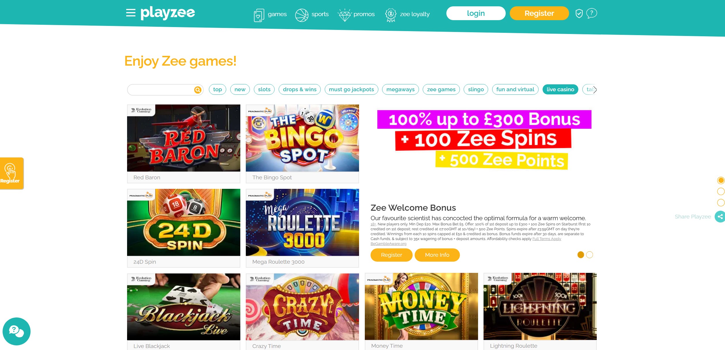 Playzee Live Casino