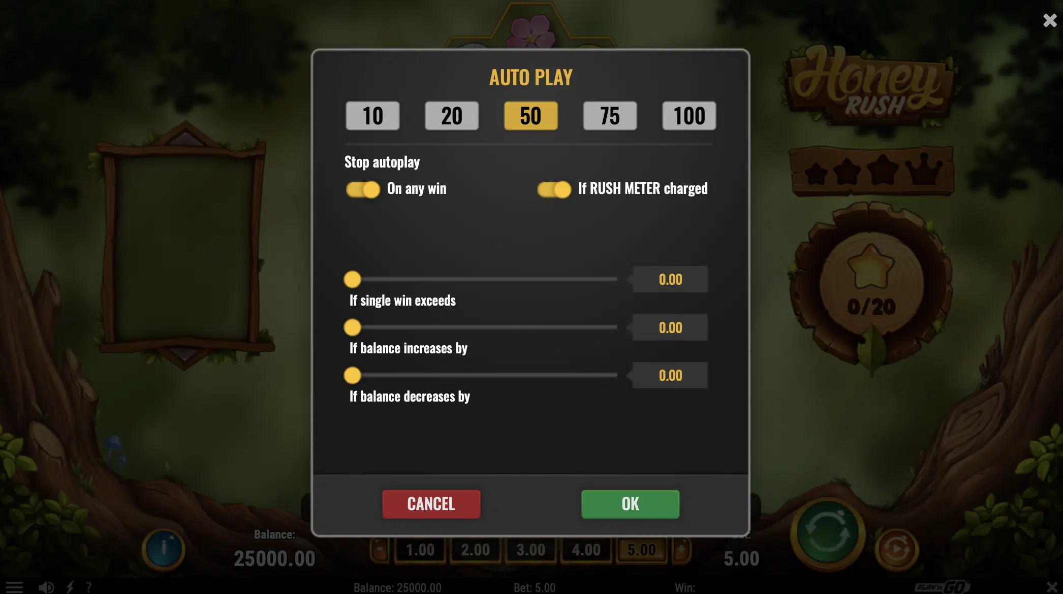 Auto Play Allows Players to Set Win and Loss Limits