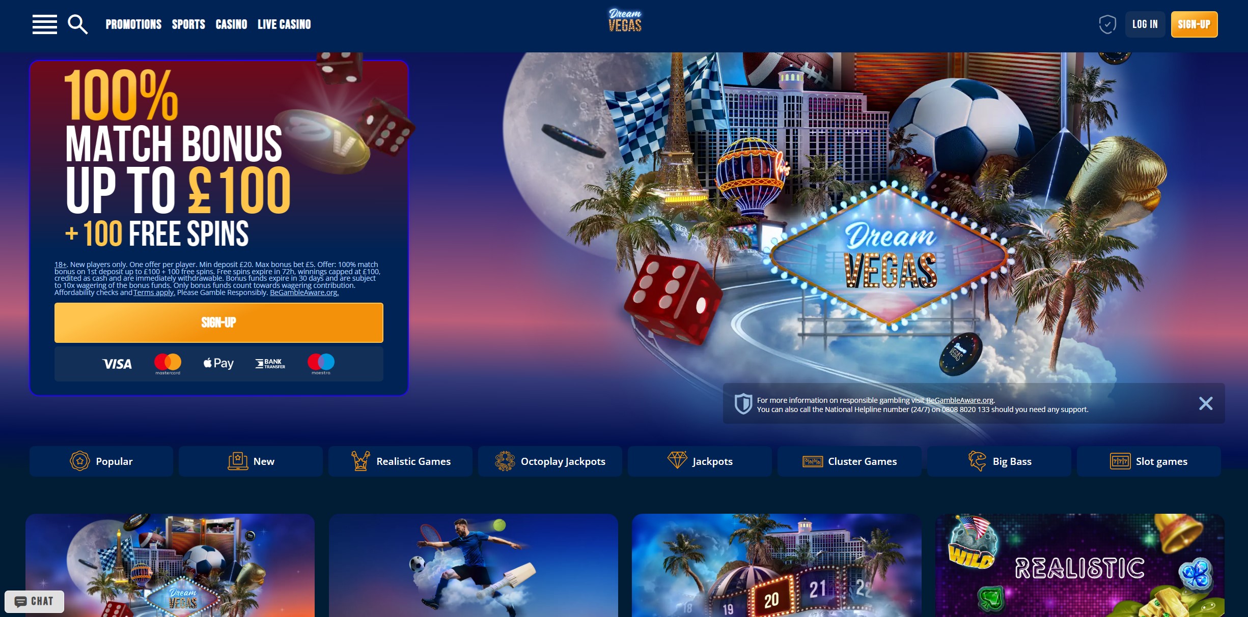 Dream Vegas Homepage