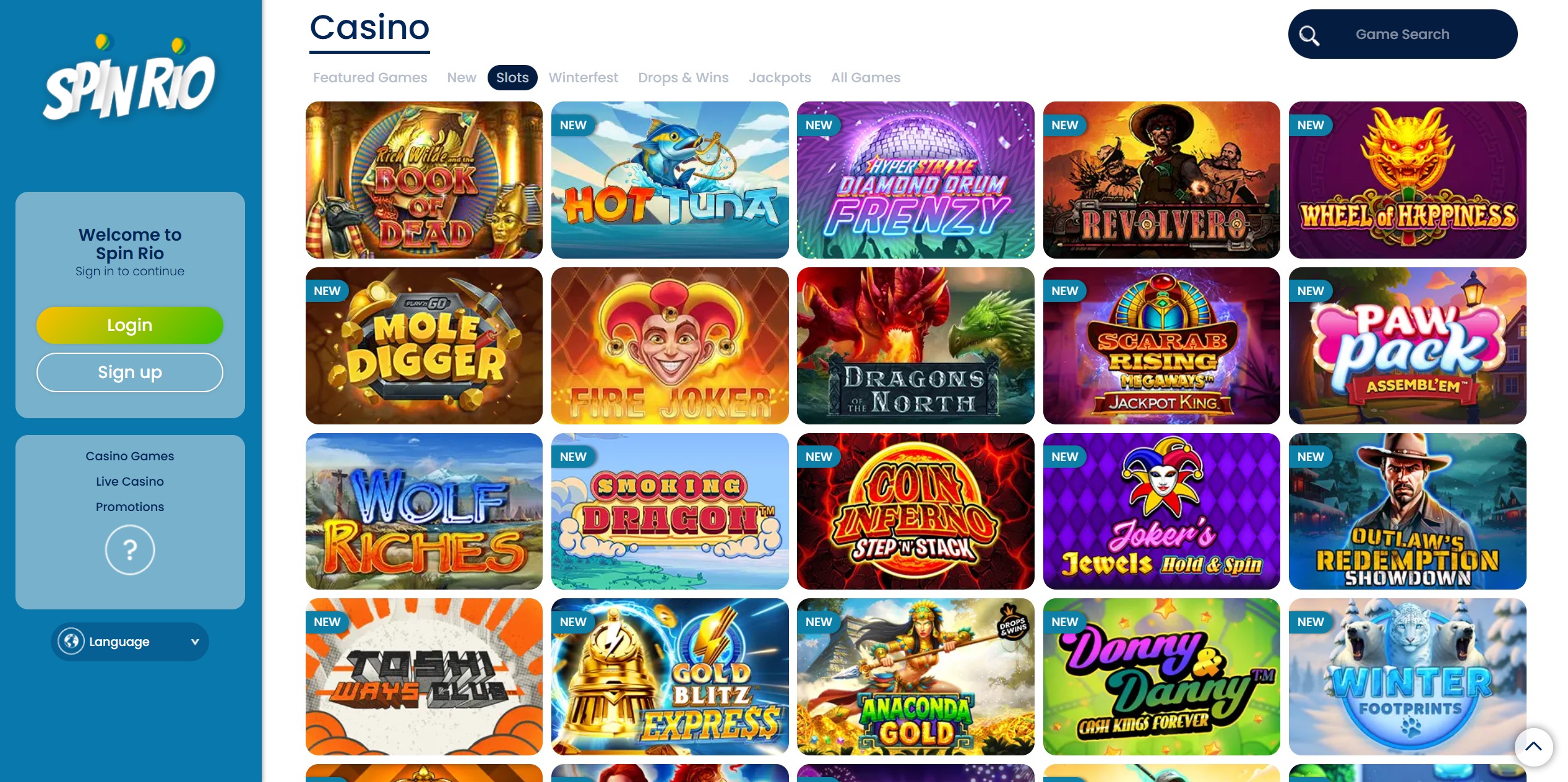 Spin Rio Slot Selection