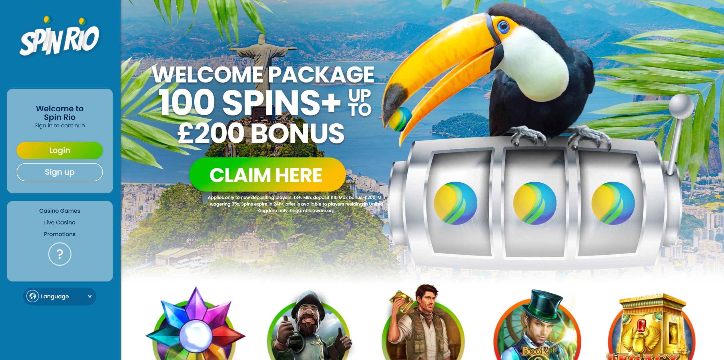 Spin Rio Welcome Bonus