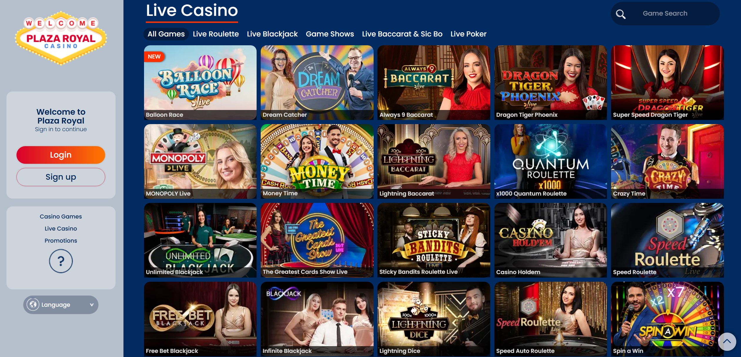 Plaza Royal Live Casino