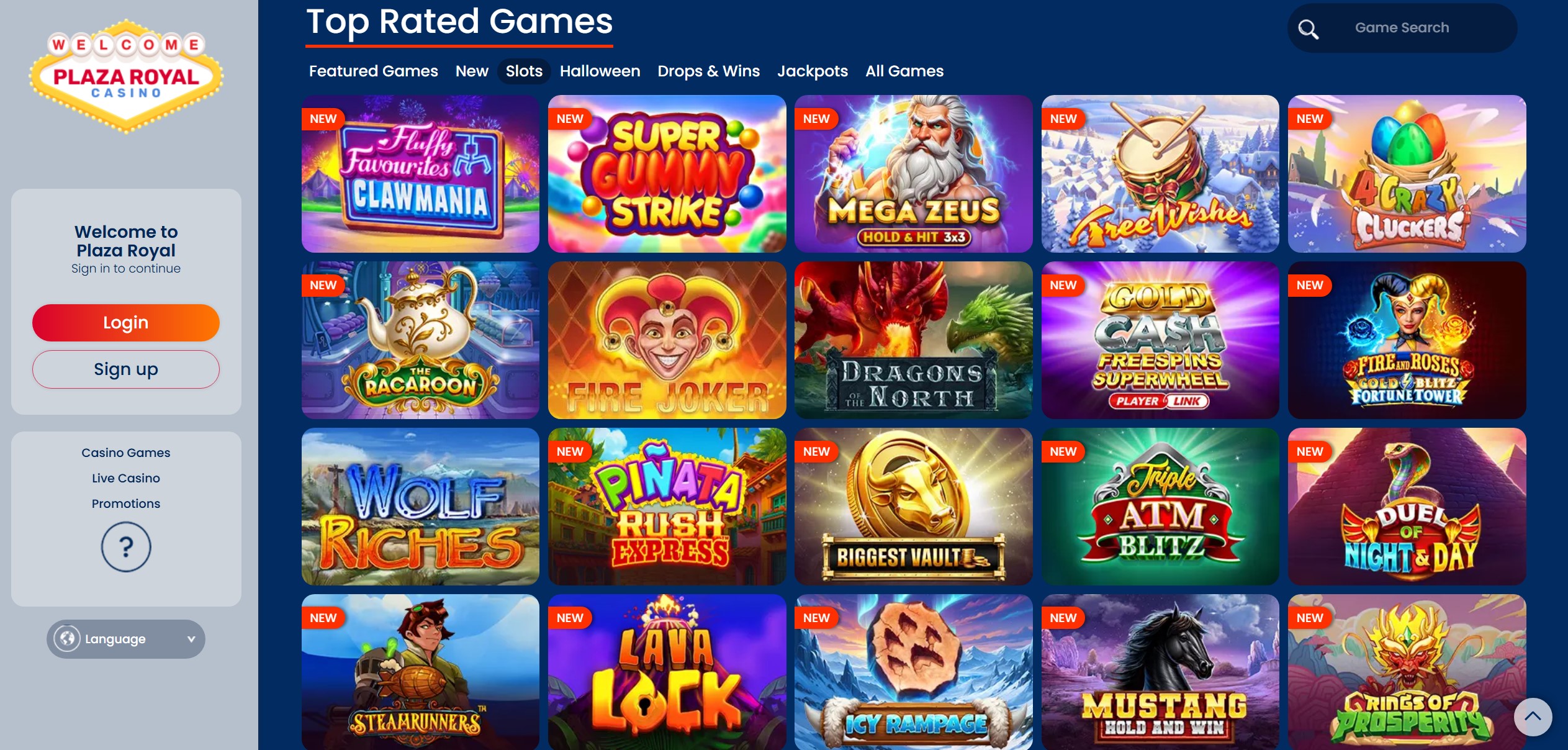 Plaza Royal Slot Selection