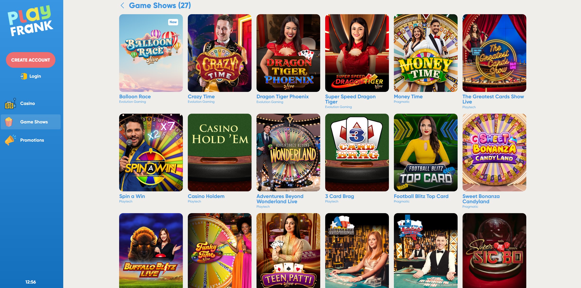 PlayFrank Live Casino