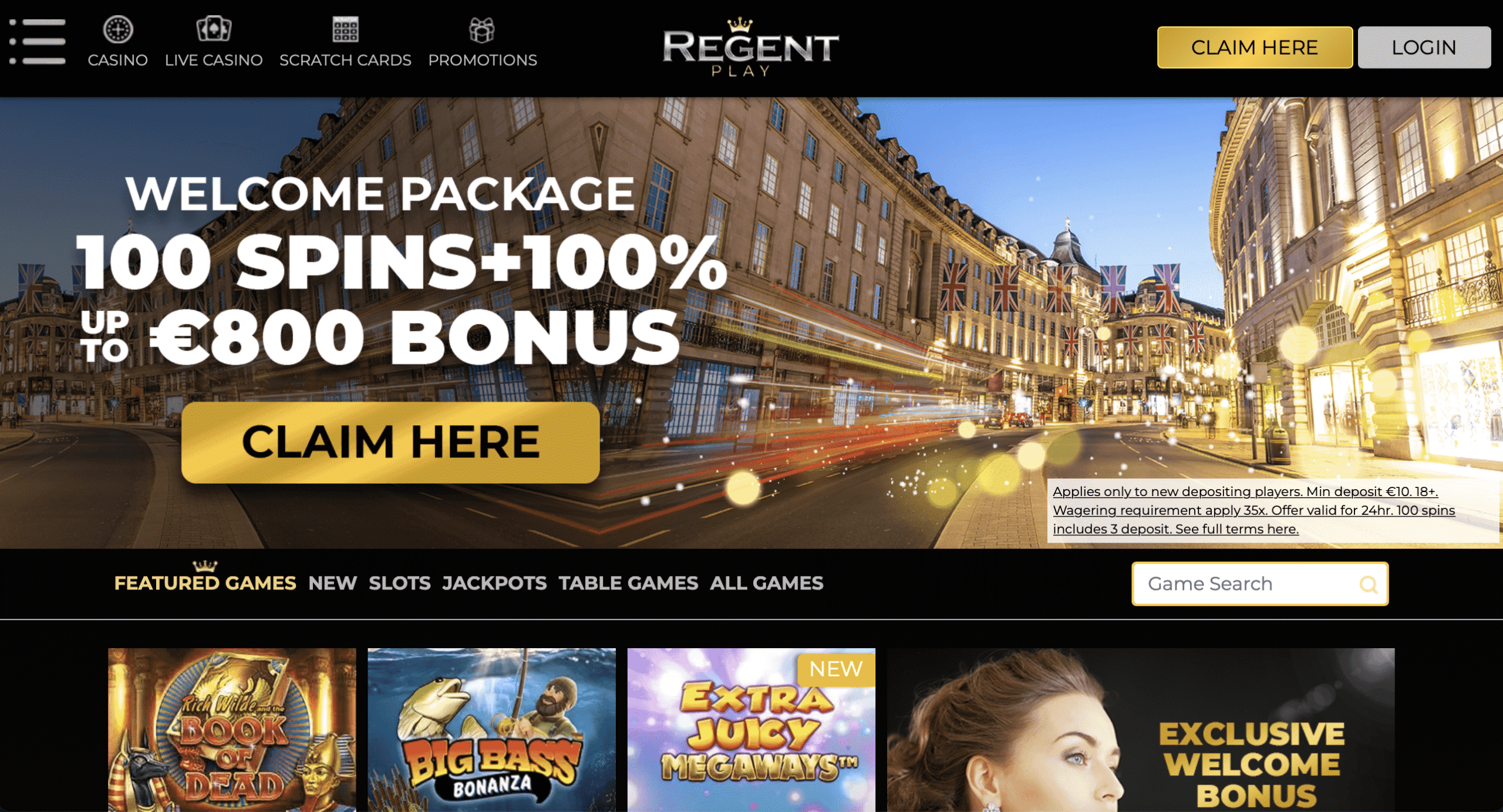 Regent Play Homepage