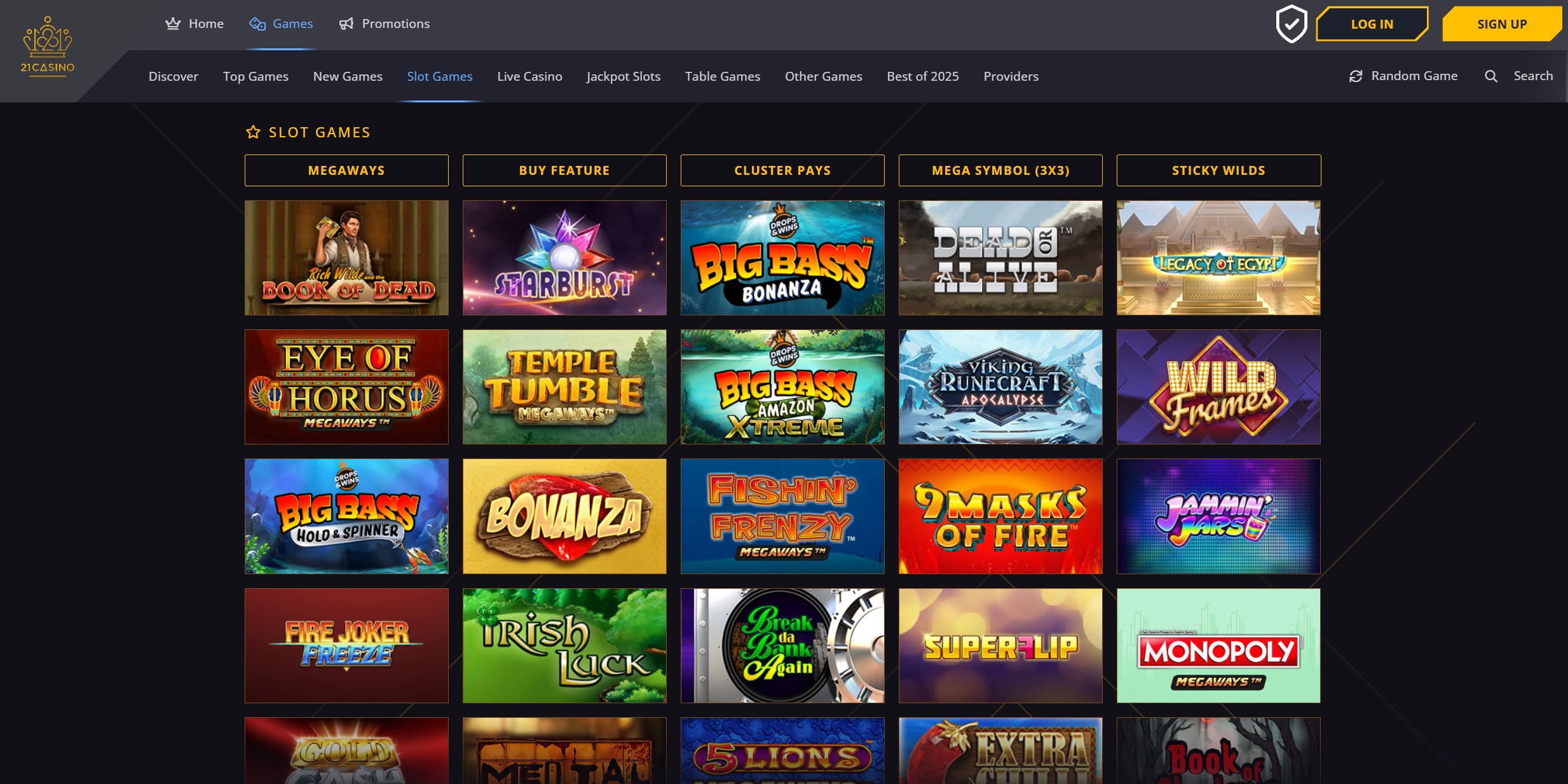 21 Casino Slot Selection