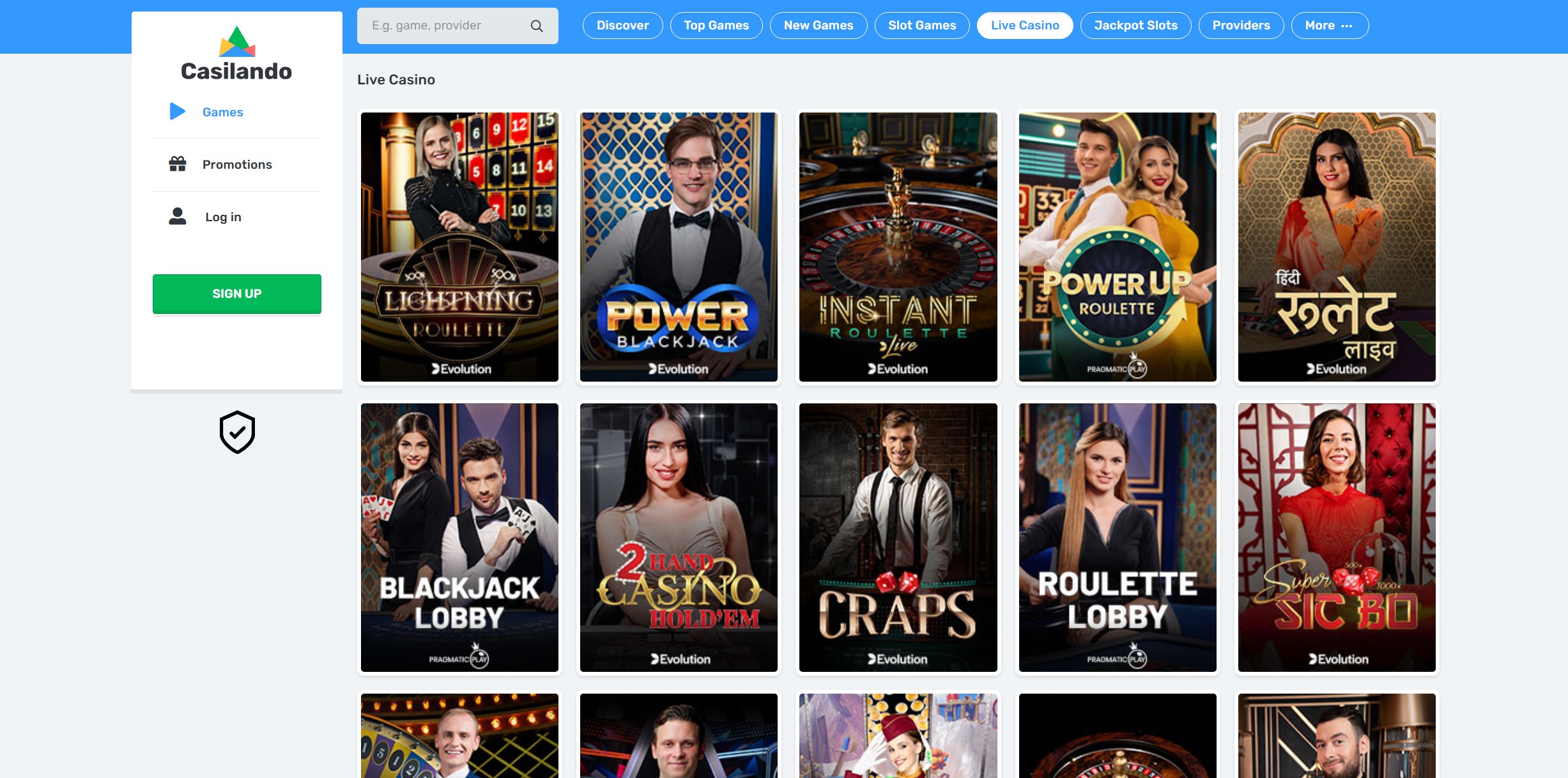 Casilando Live Casino