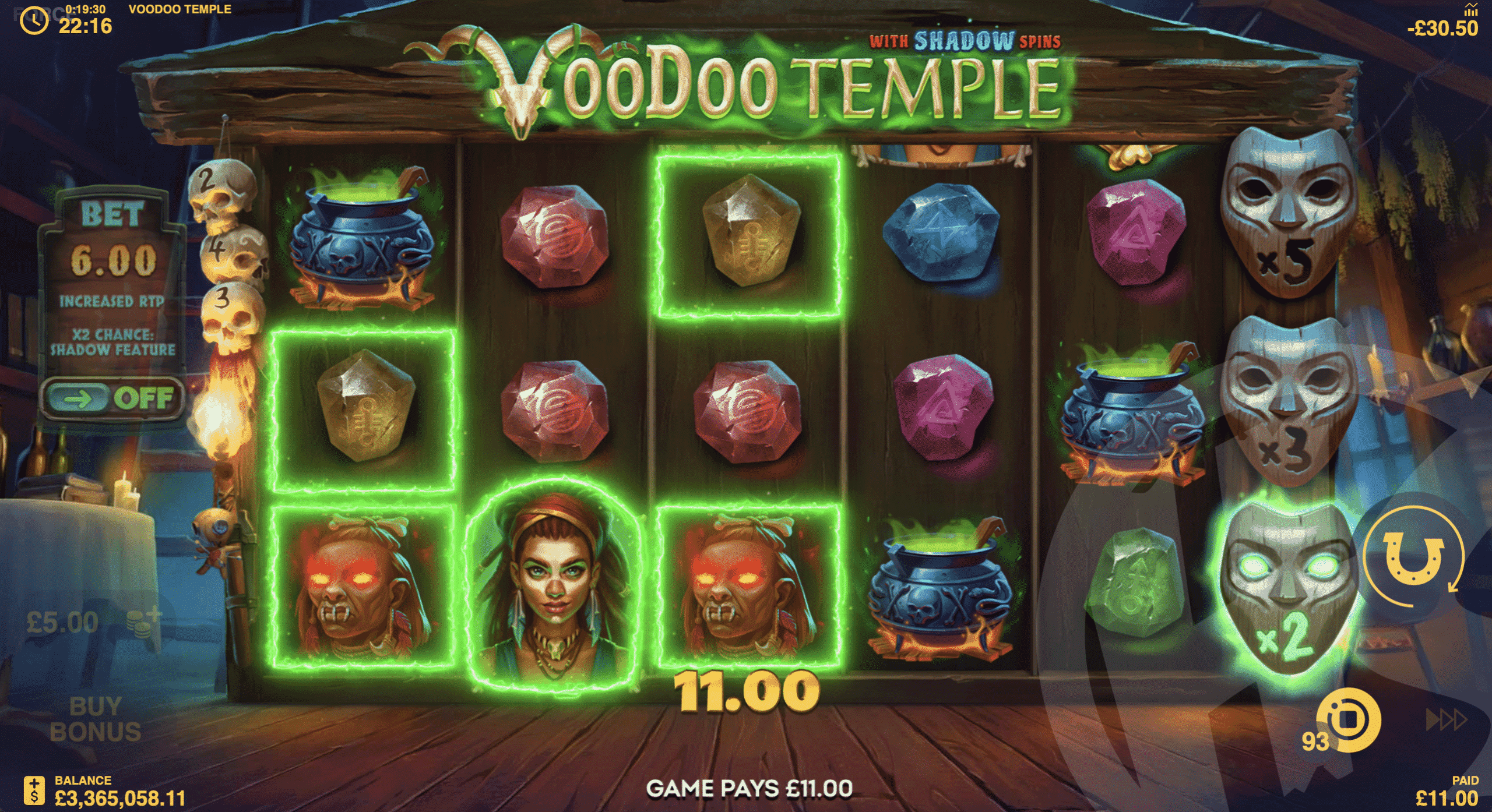 Voodoo Temple Features 243 Ways to Win