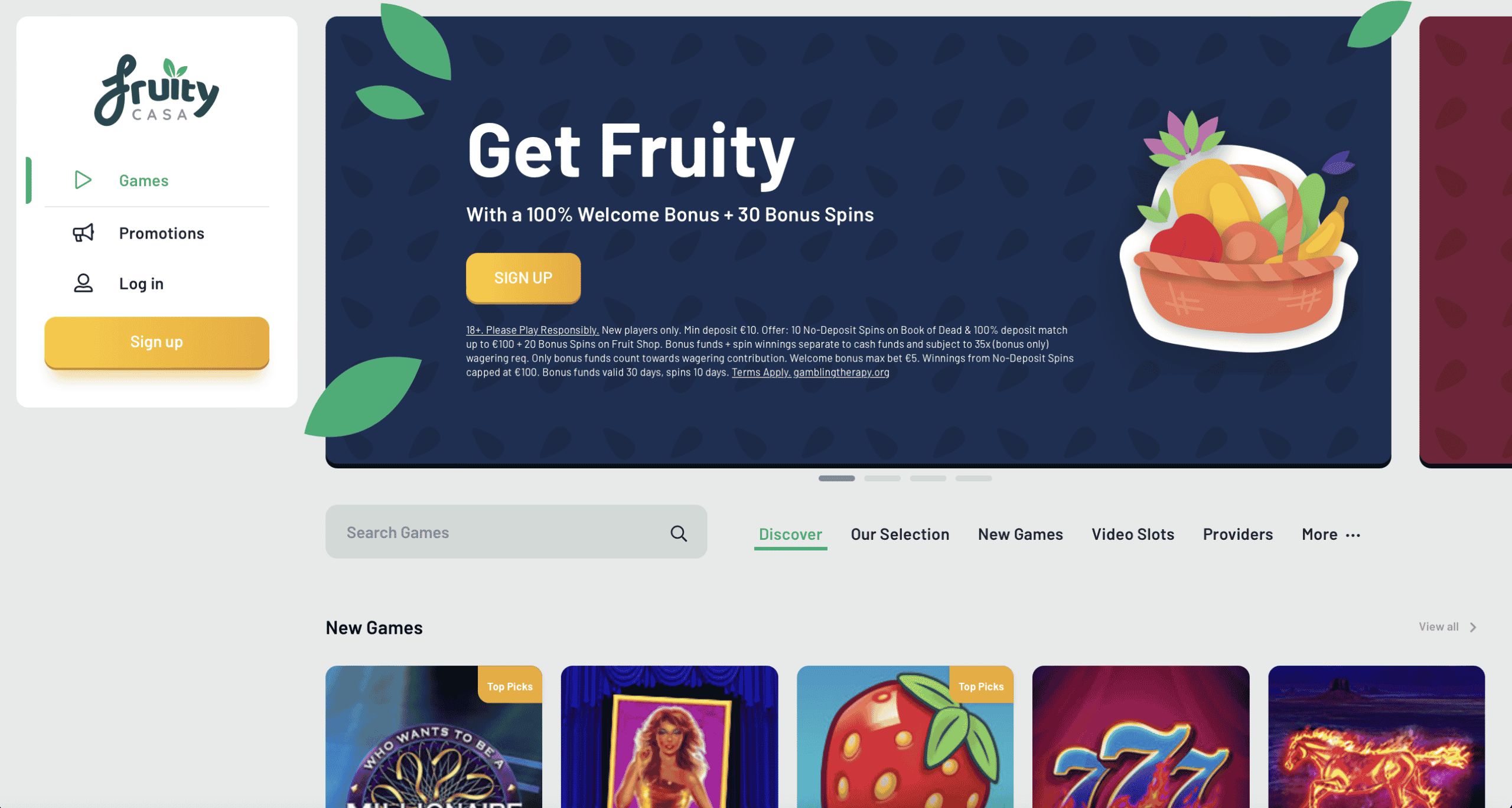 Fruity Casa Homepage
