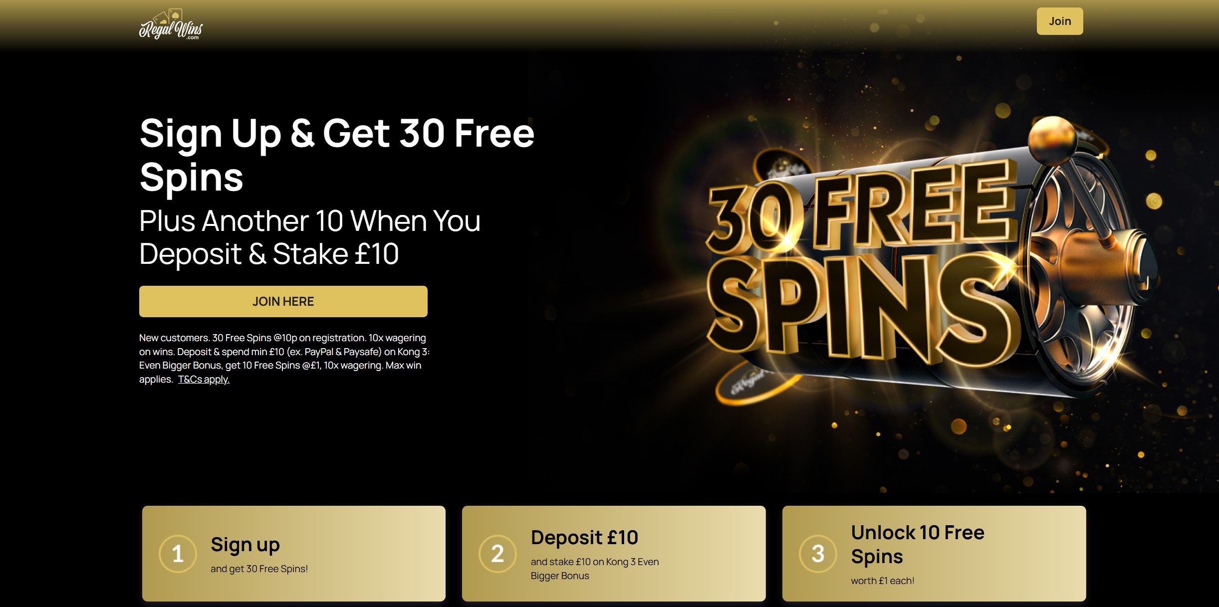 Regal Wins Welcome Bonus