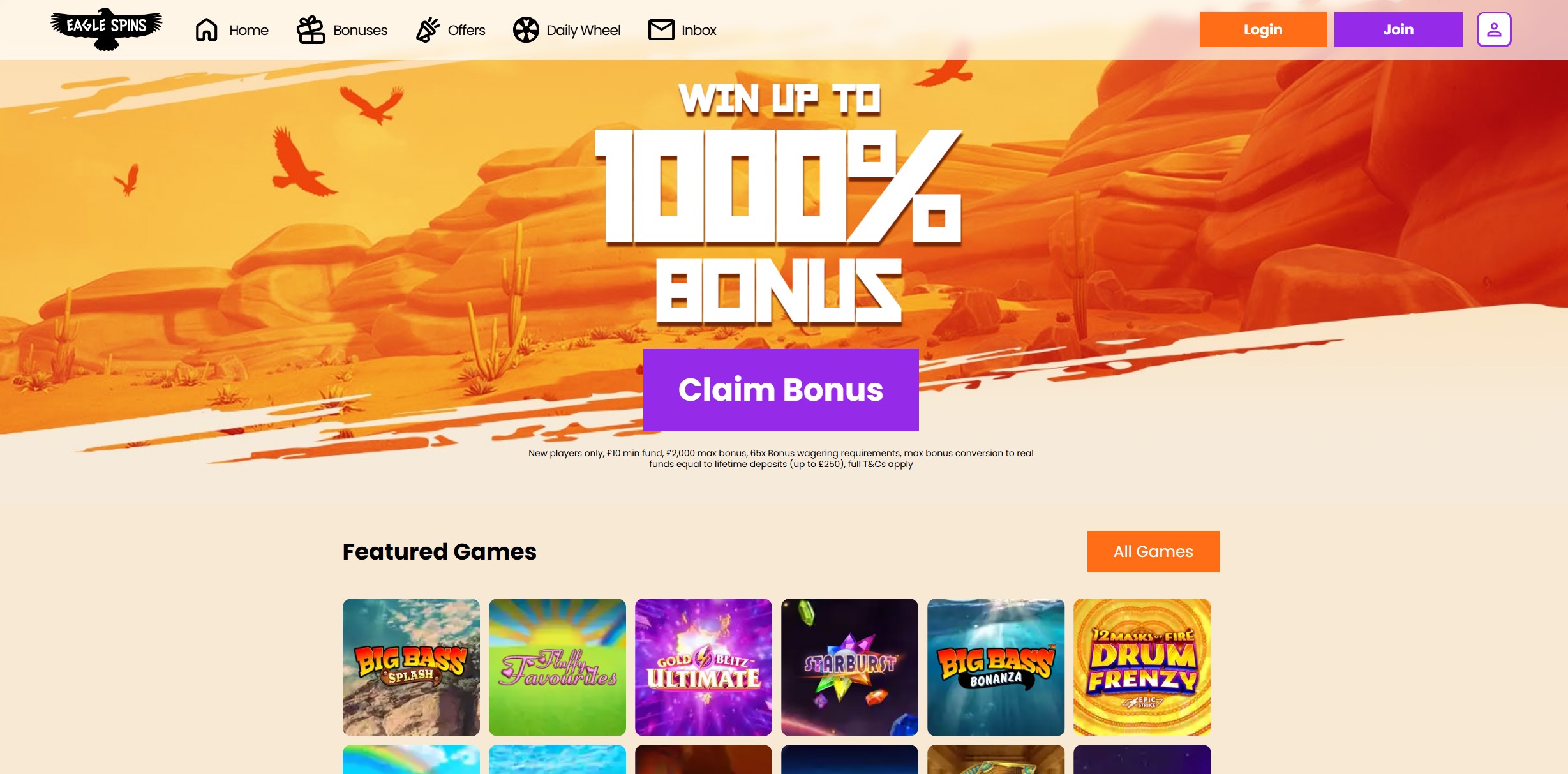 Eagle Spins Welcome Bonus