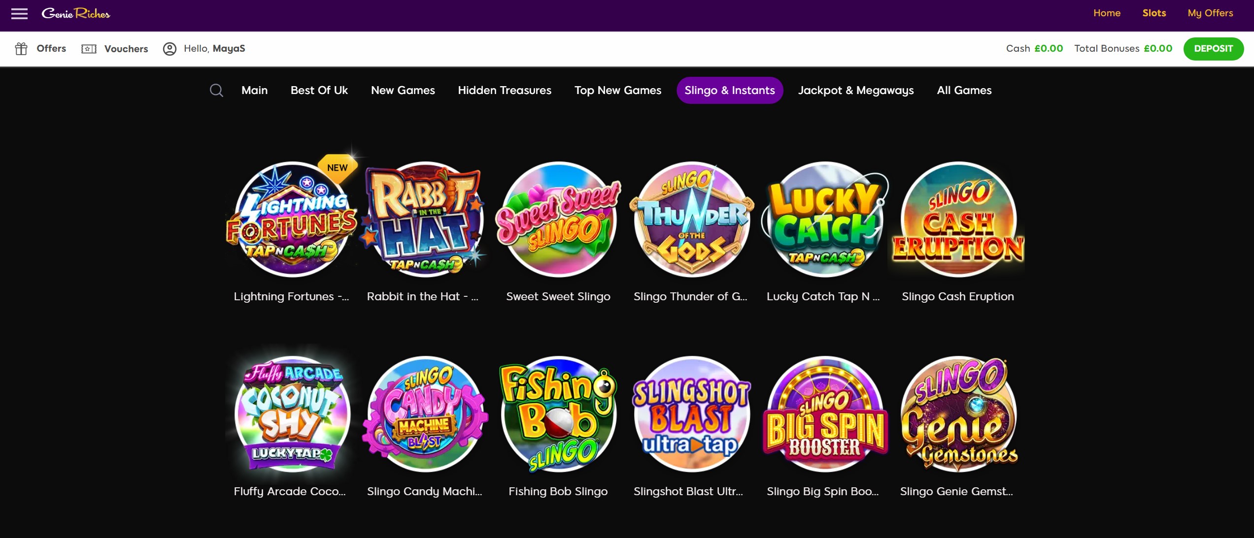 Genie Riches Slingo Games