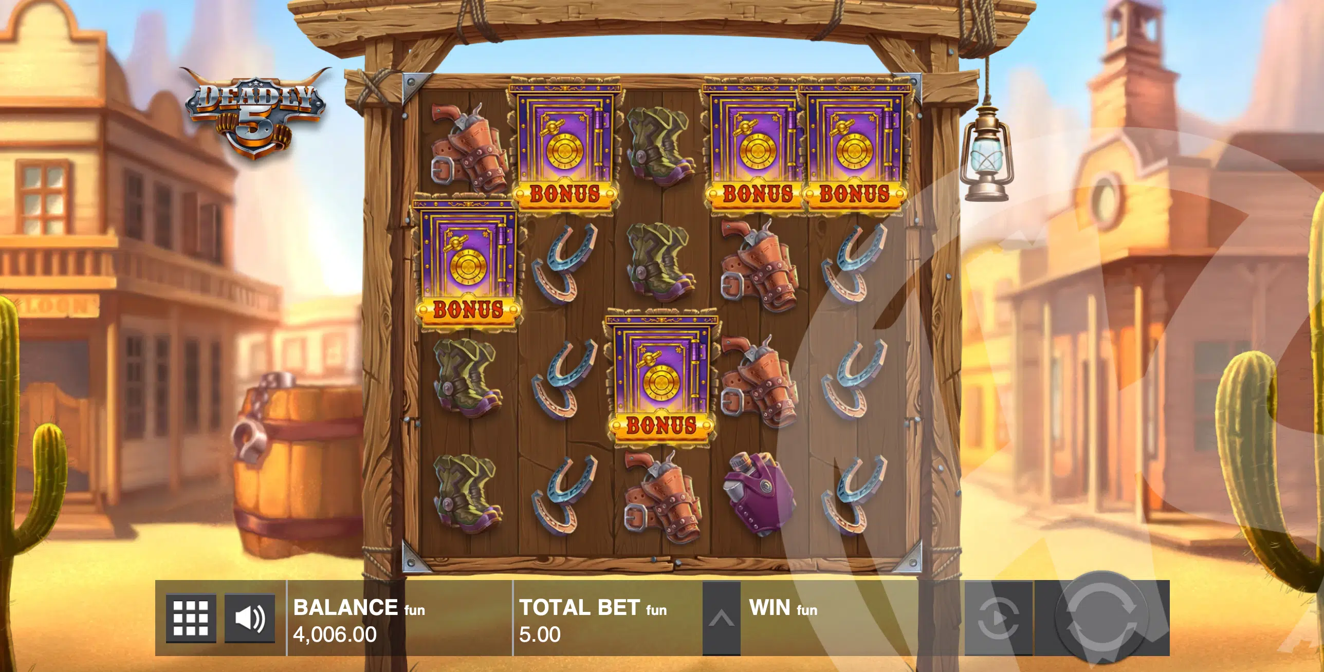 3 or More Bonus Symbols Trigger the Sheriff's Bonus Feature