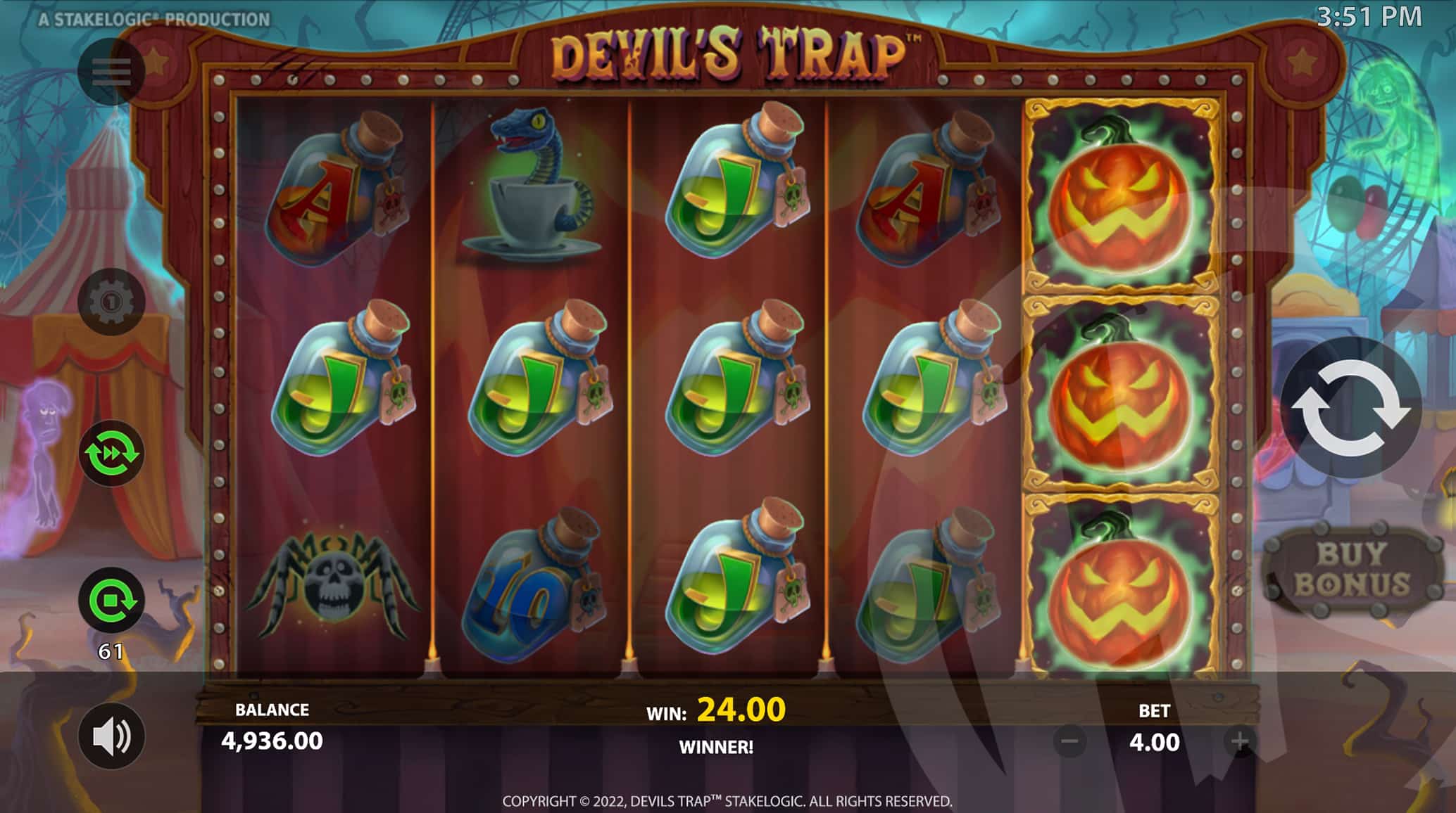 Devil's Trap Offers Players 20 Fixed Win Lines