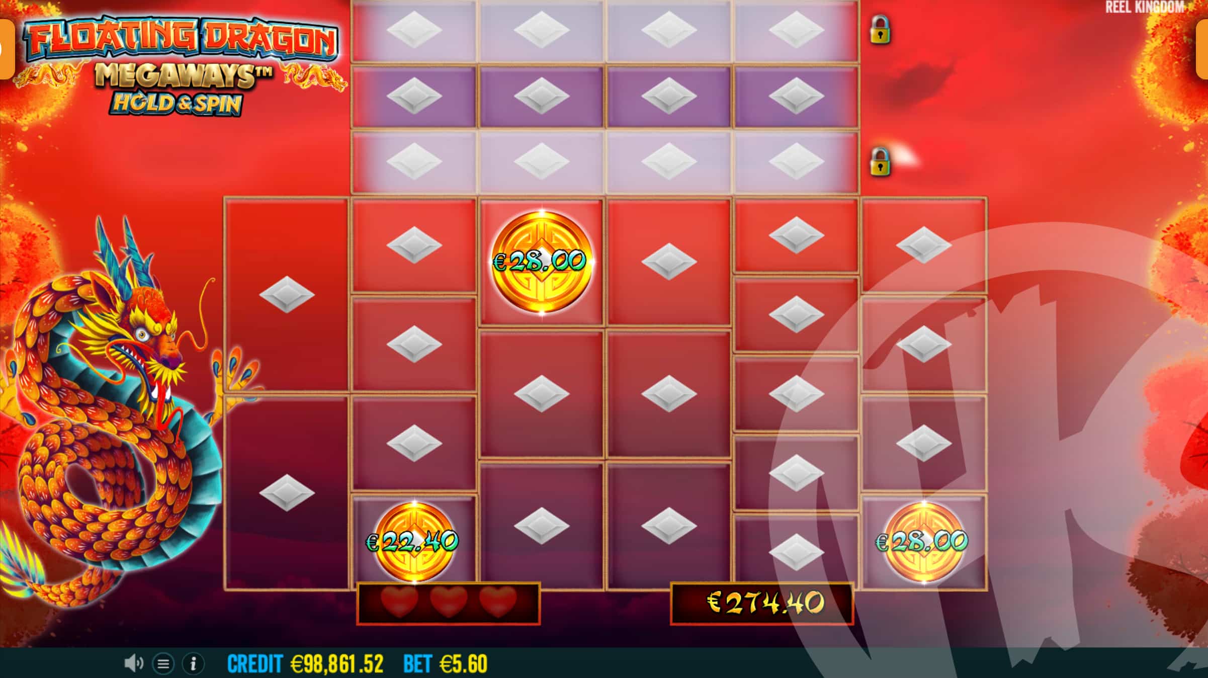 Land 3 or More Coins to Trigger the Hold & Spin Feature