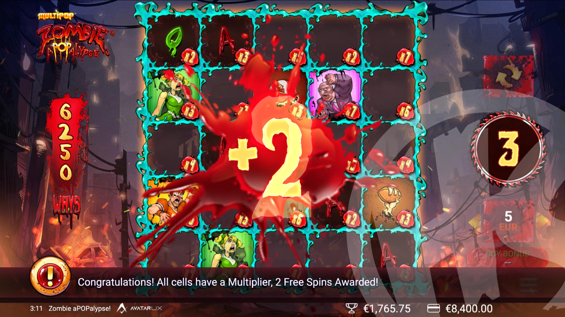 Fill the Grid With Cell Multipliers to Trigger an Additional +2 Free Spins