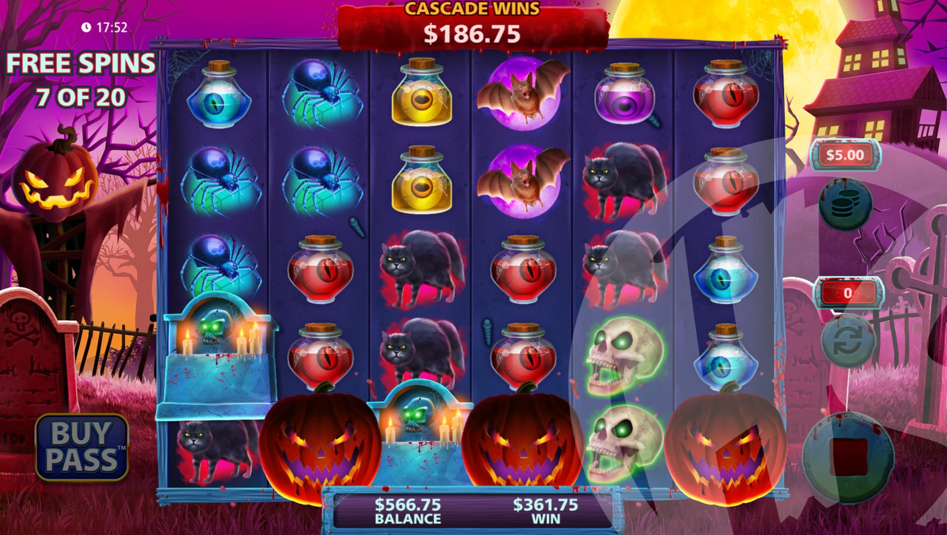 Land 2 or More Pumpkins to Re-Trigger Free Spins