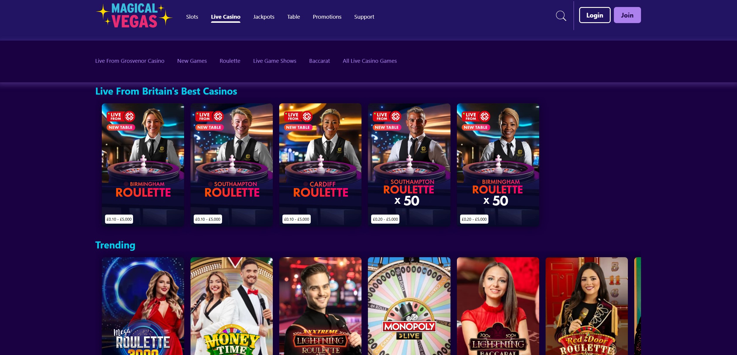 Magical Vegas Live Casino