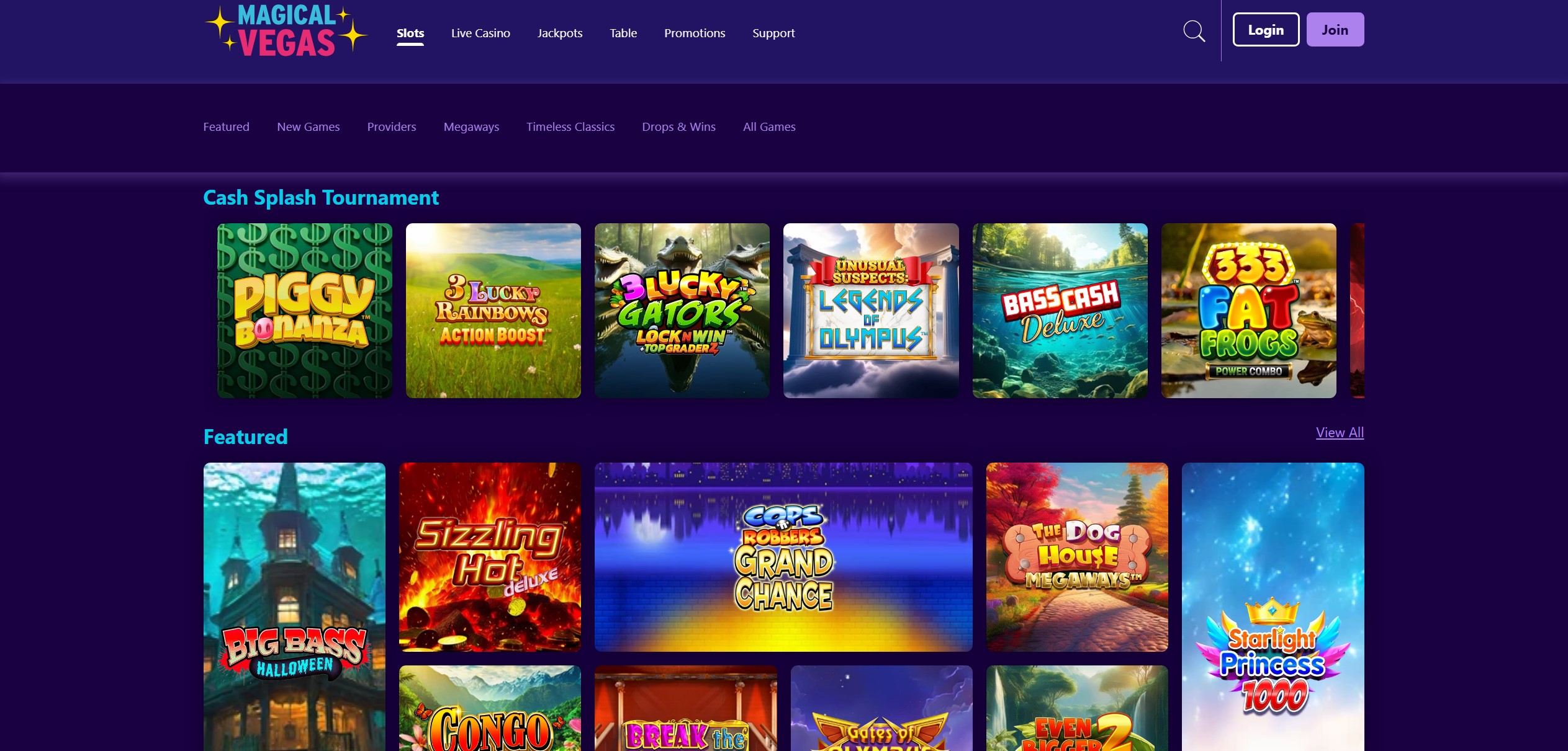 Magical Vegas Slot Selection