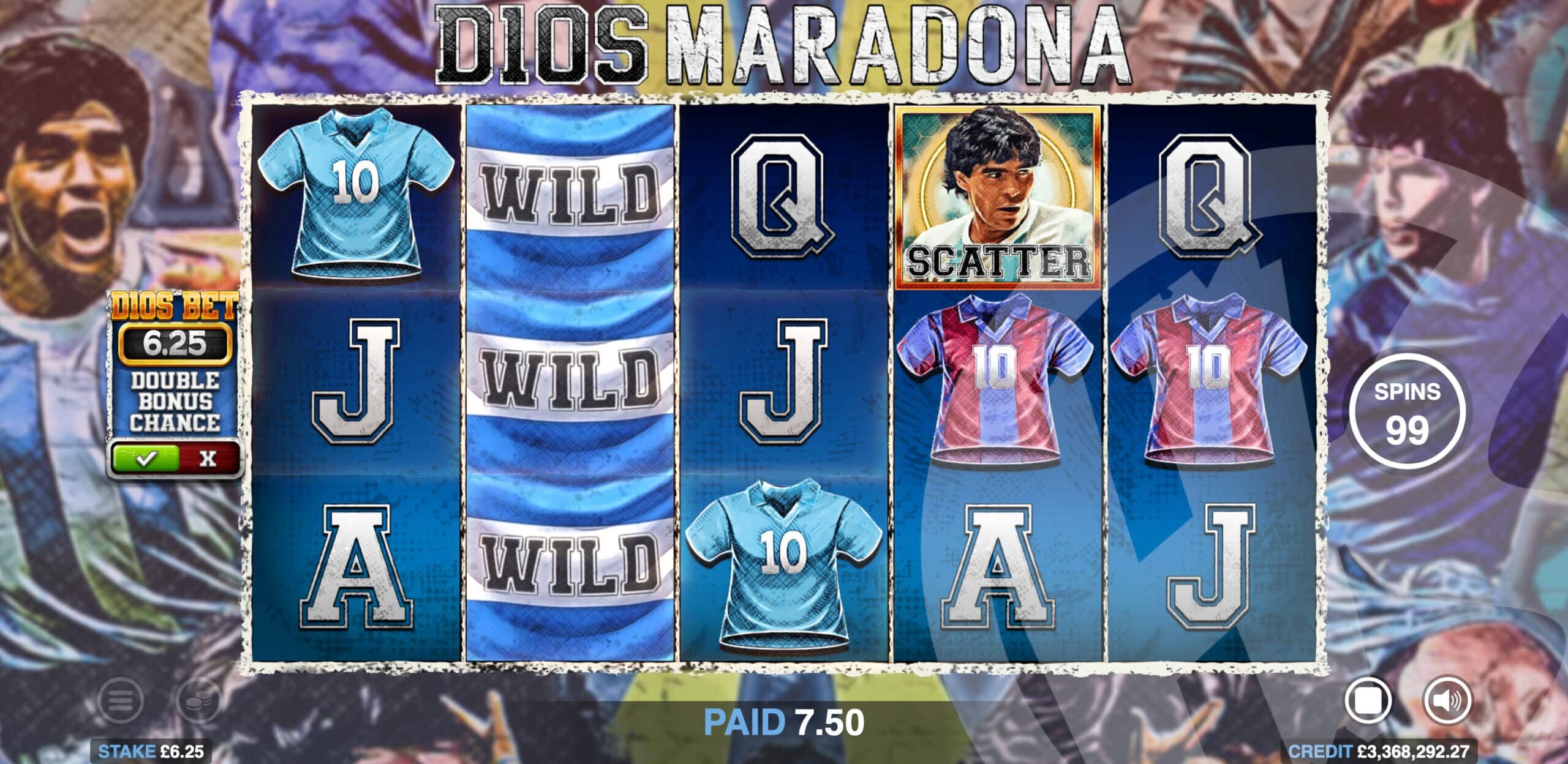D10S Maradona Offers Players 20 Fixed Win Lines