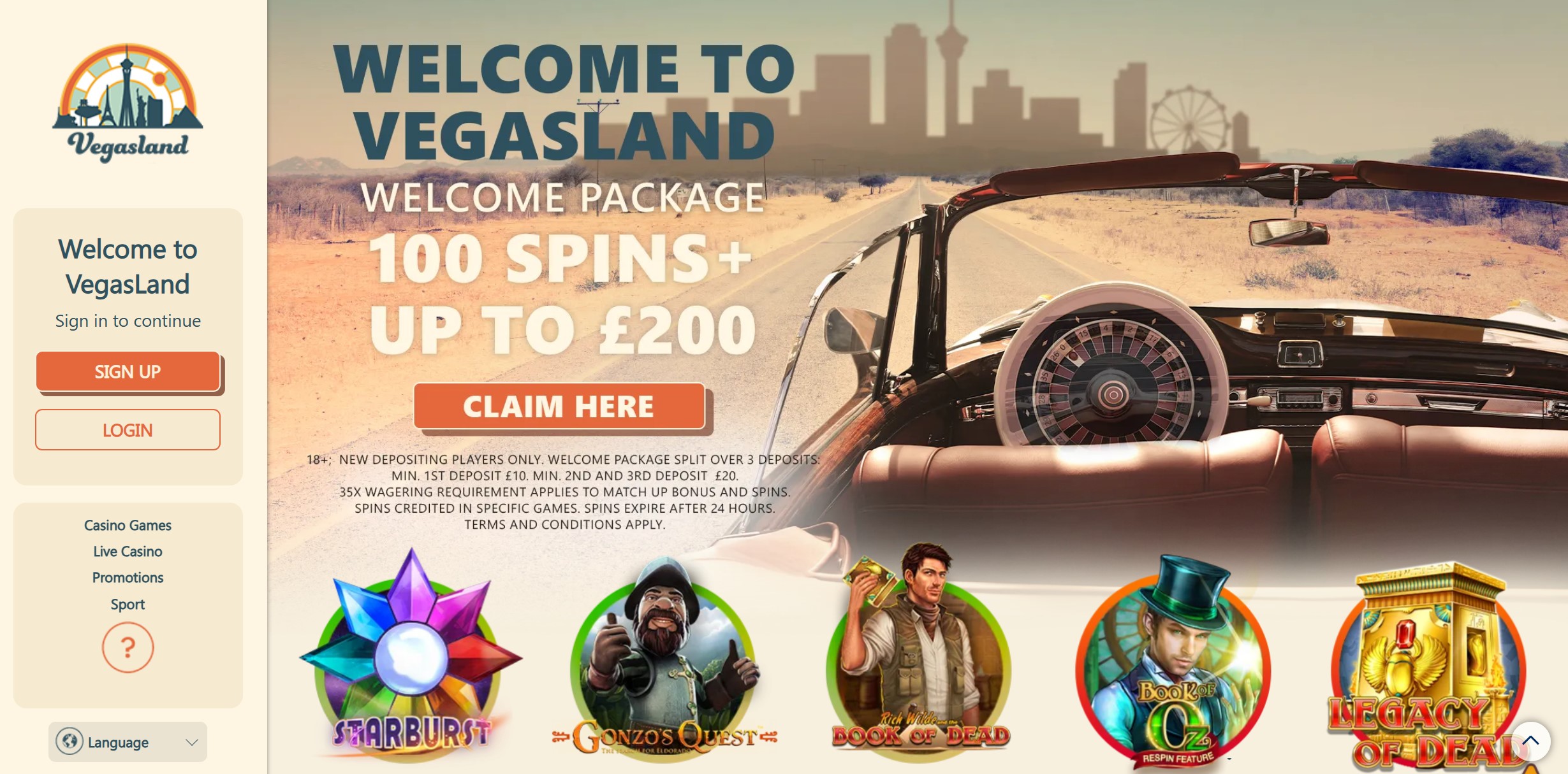 VegasLand Homepage