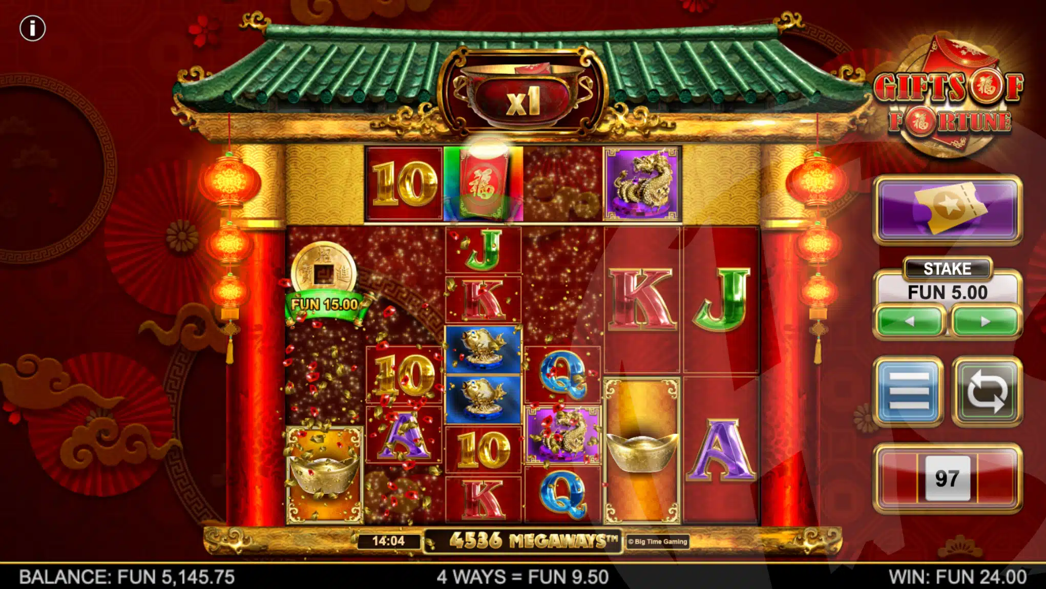 Winning Symbols are Removed From the Reels, Revealing Fortune Prizes