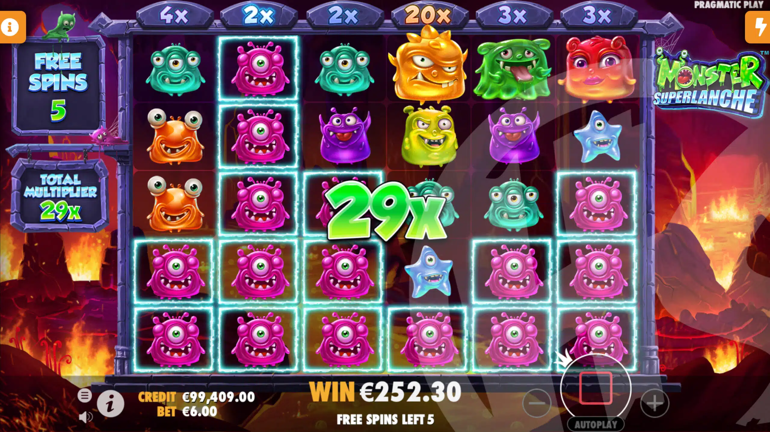 Fill a Reel With Winning Symbols During Free Spins to Add Its' Multiplier to the Total Multiplier
