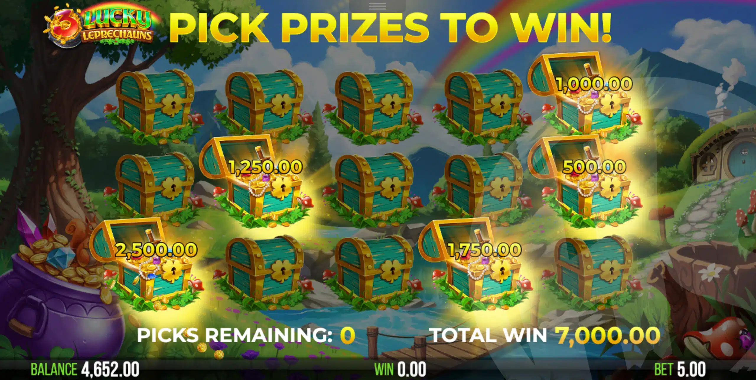 3 Lucky Leprechauns Pick-a-Win Bonus