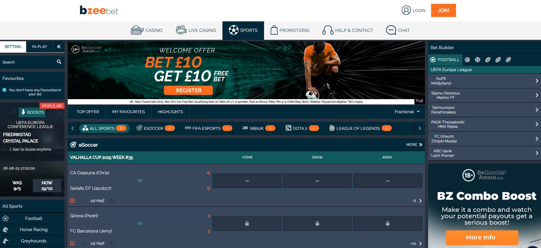 Bzeebet Sports Betting