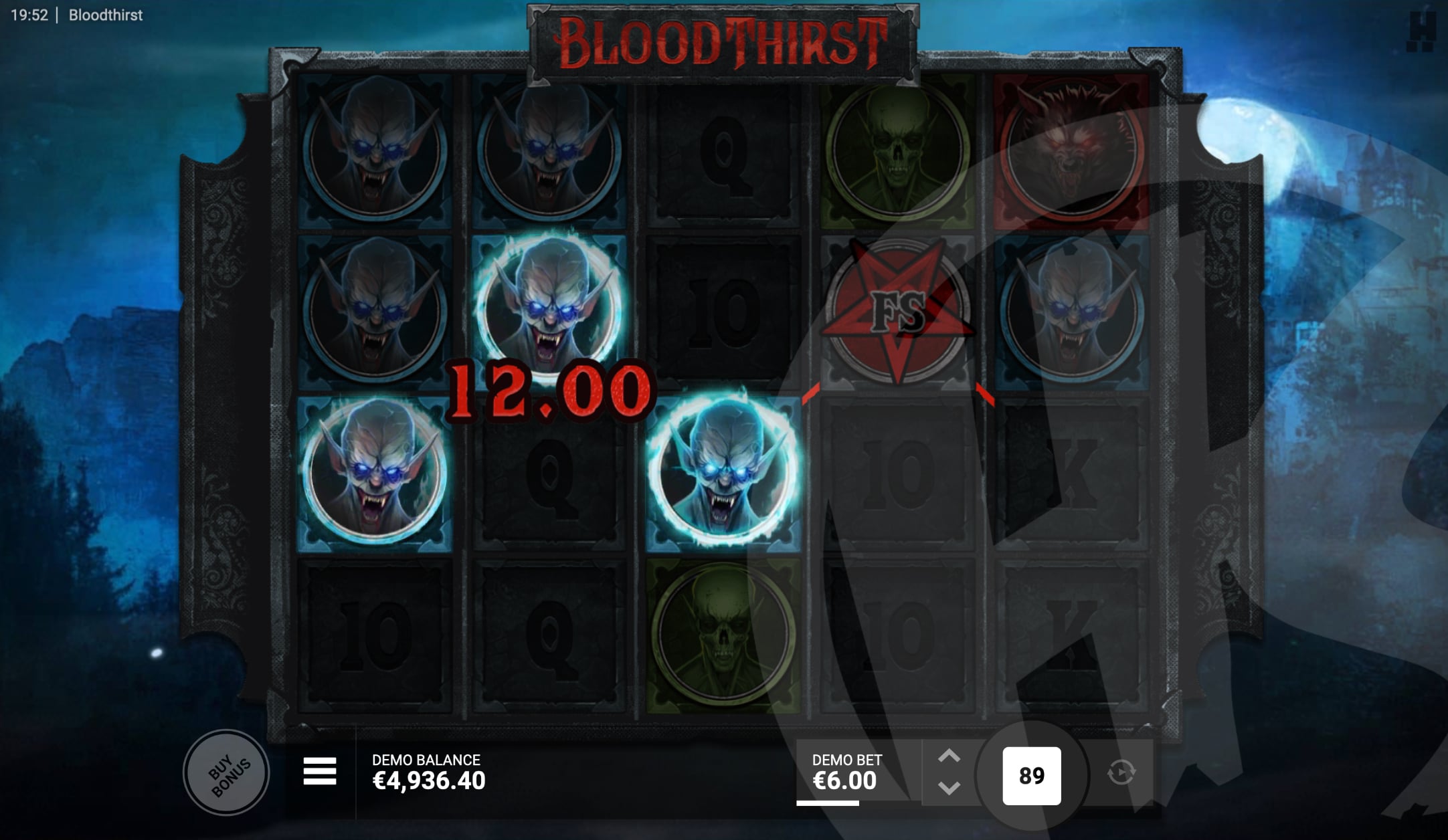 Bloodthirst Offers Players 10 Fixed Win Lines