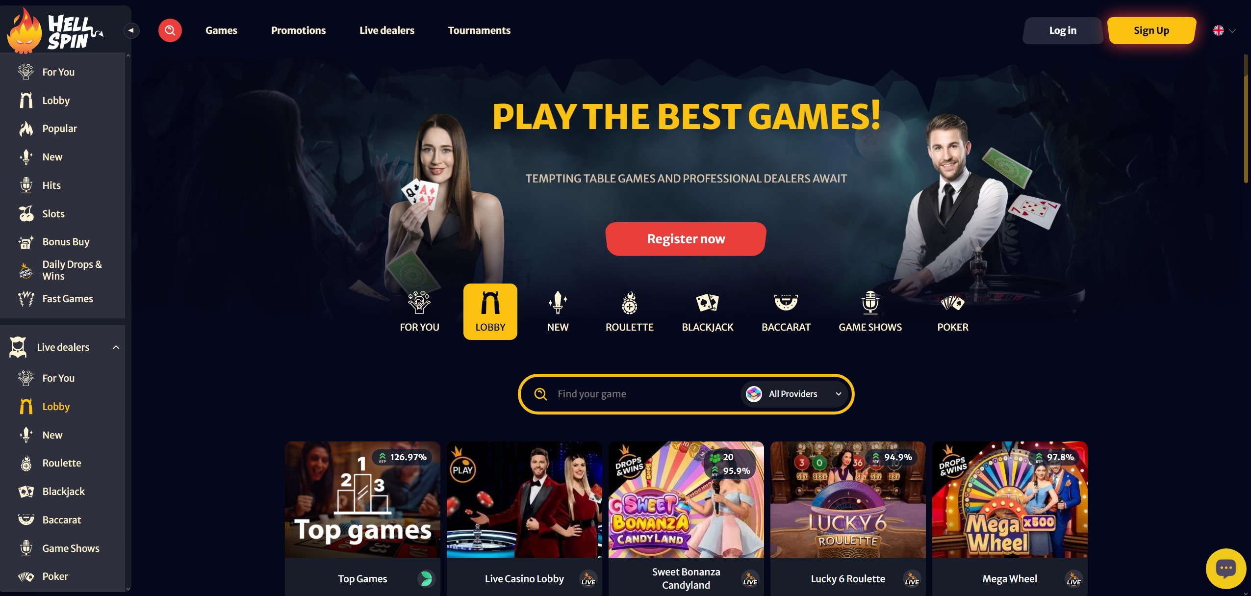 Hell Spin Live Casino Games