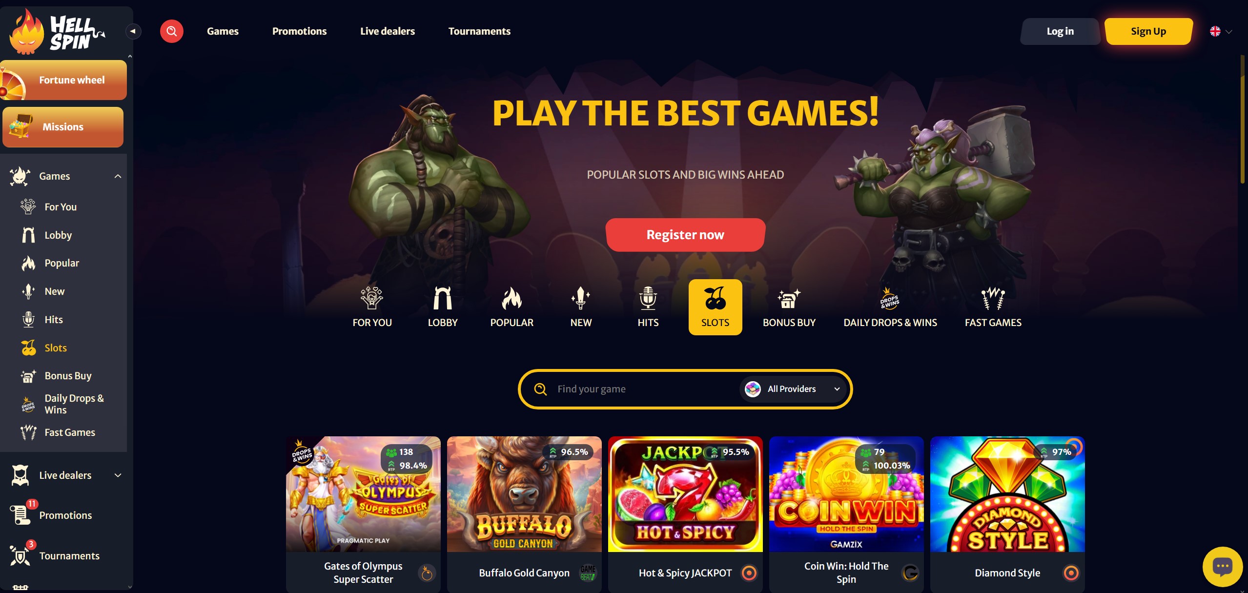 Hell Spin Slot Selection