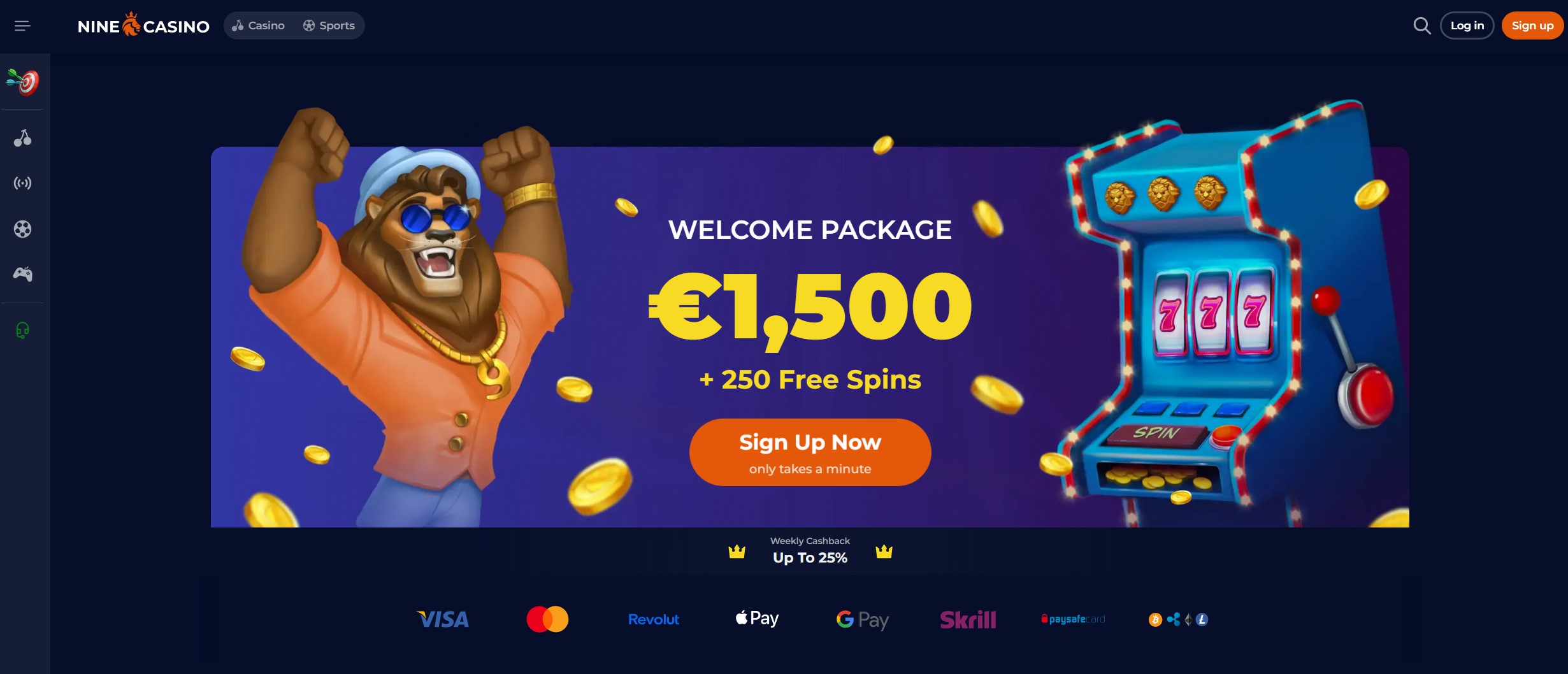 Nine Casino Homepage