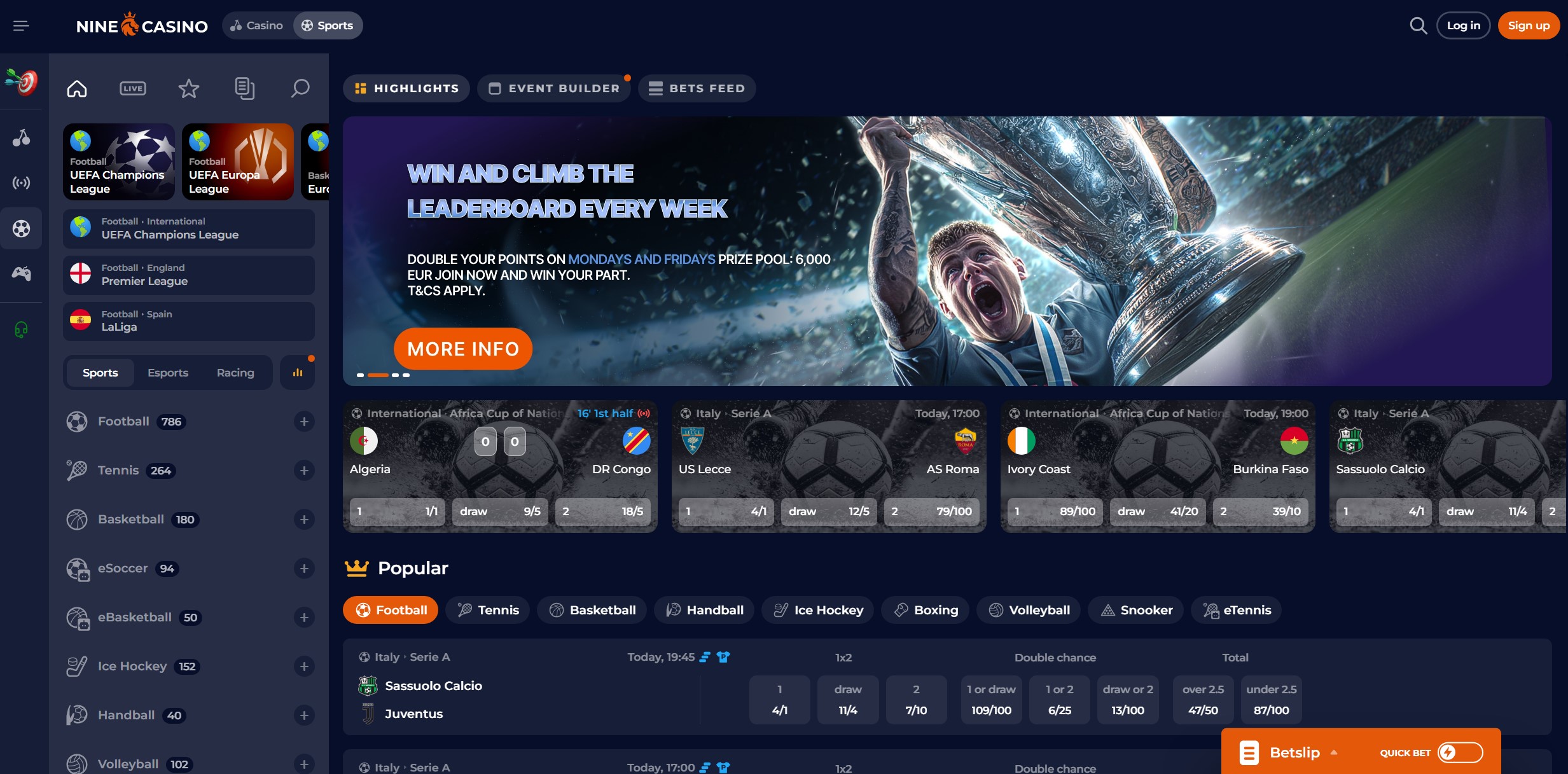 Nine Casino Sportsbook