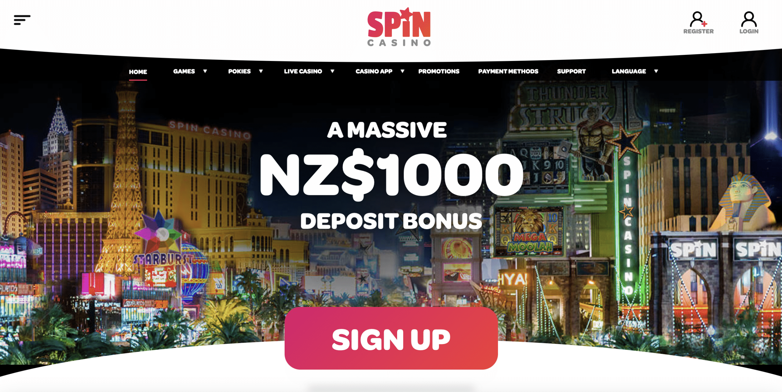 Spin Casino Homepage