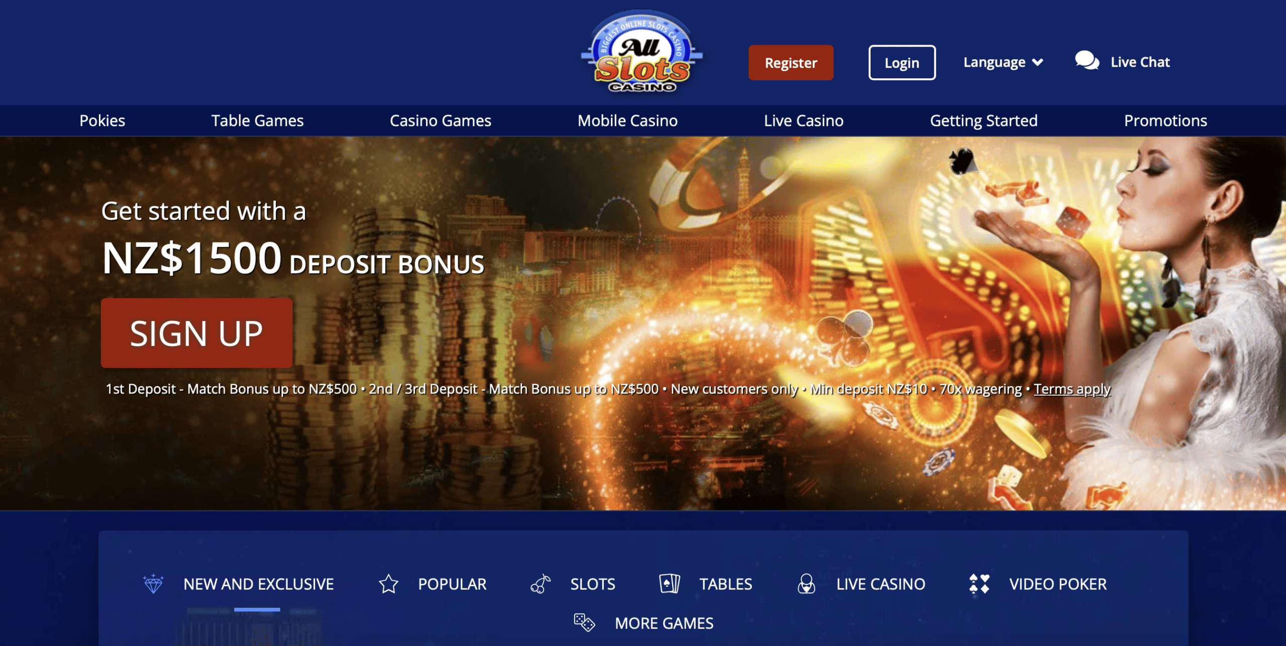 All Slots Casino Homepage