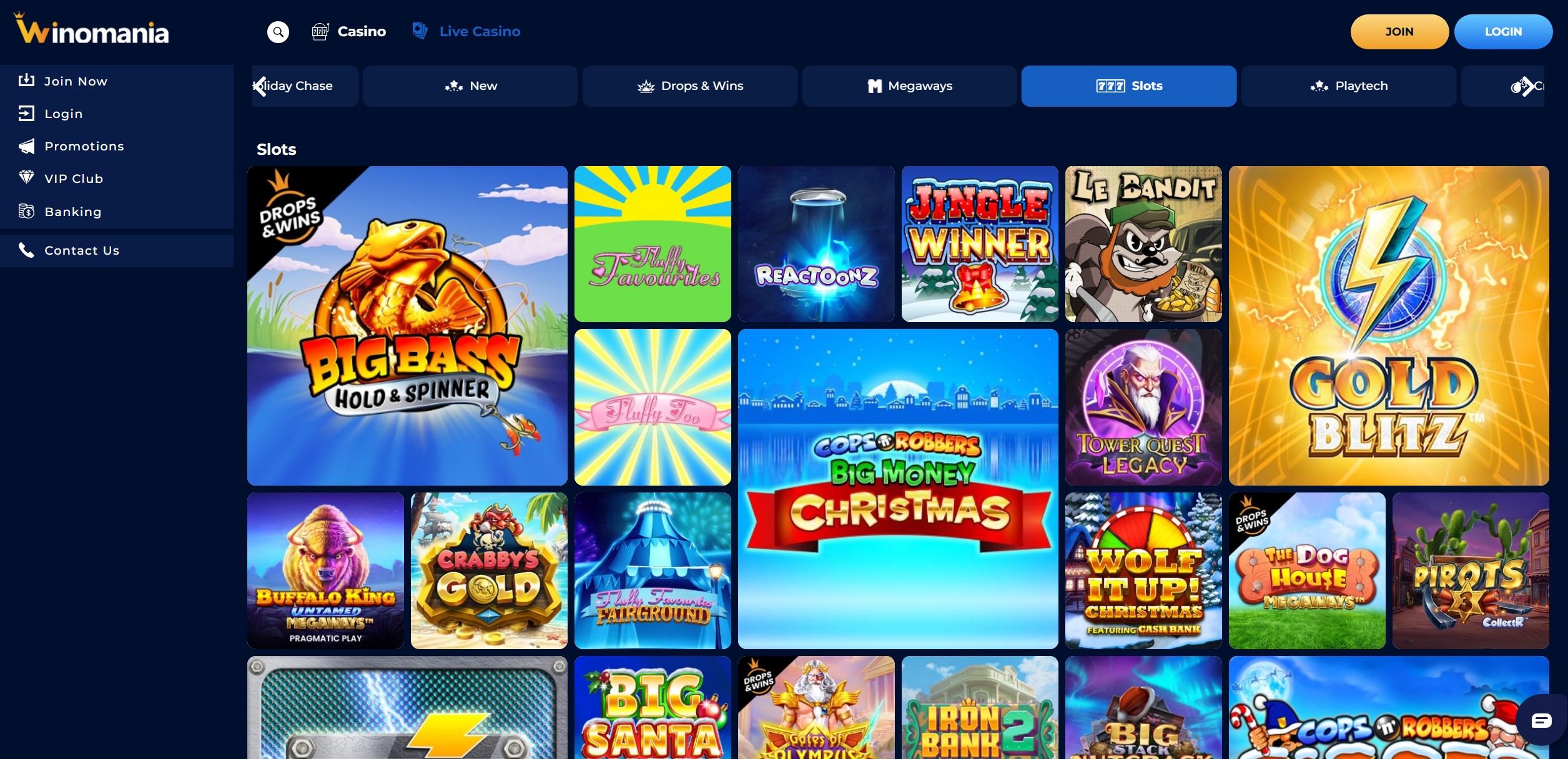 Winomania Slot Selection
